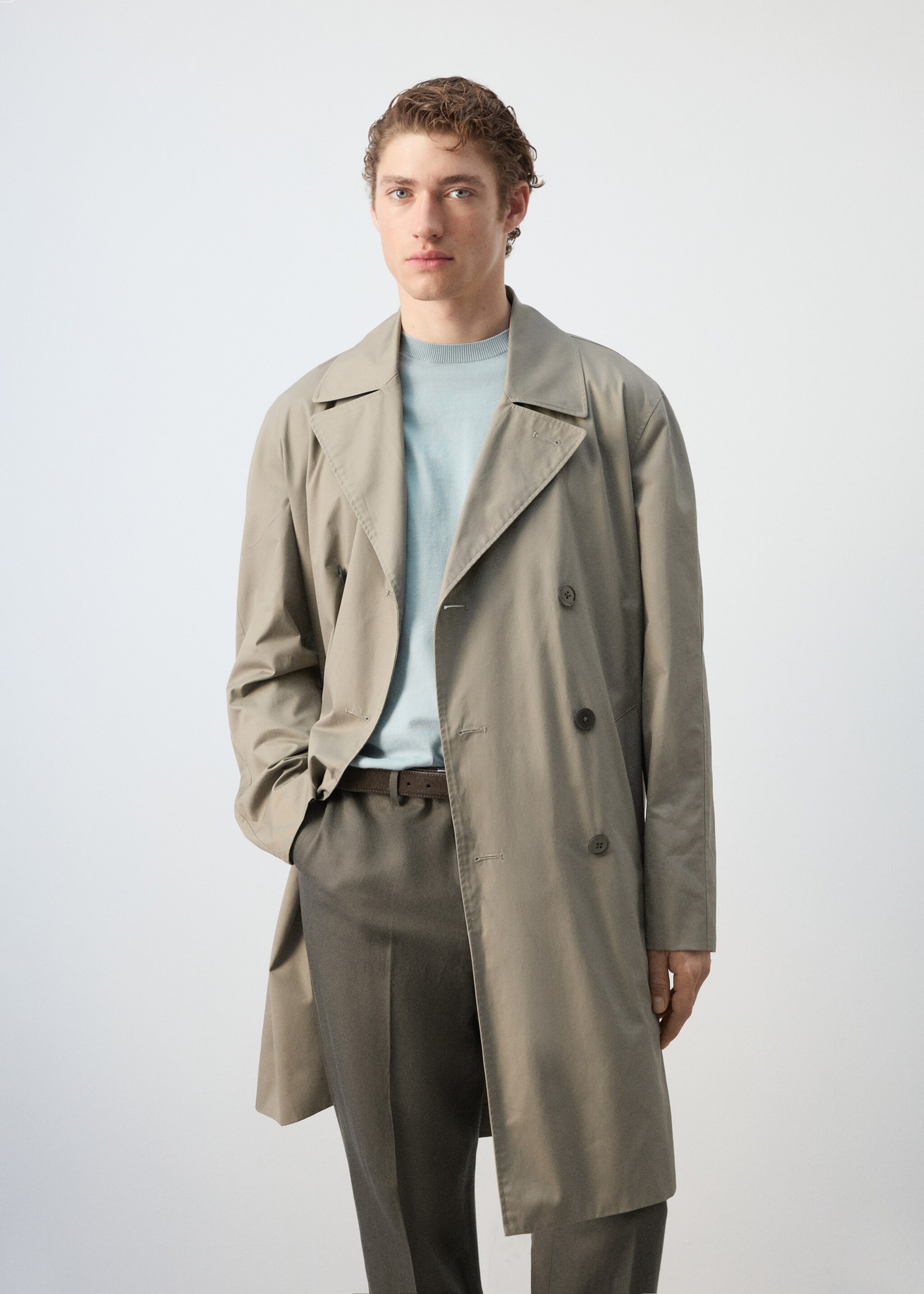 Trench 100 % coton regular-fit - Plan moyen, Marron moyen. Ref: 27085927-01.