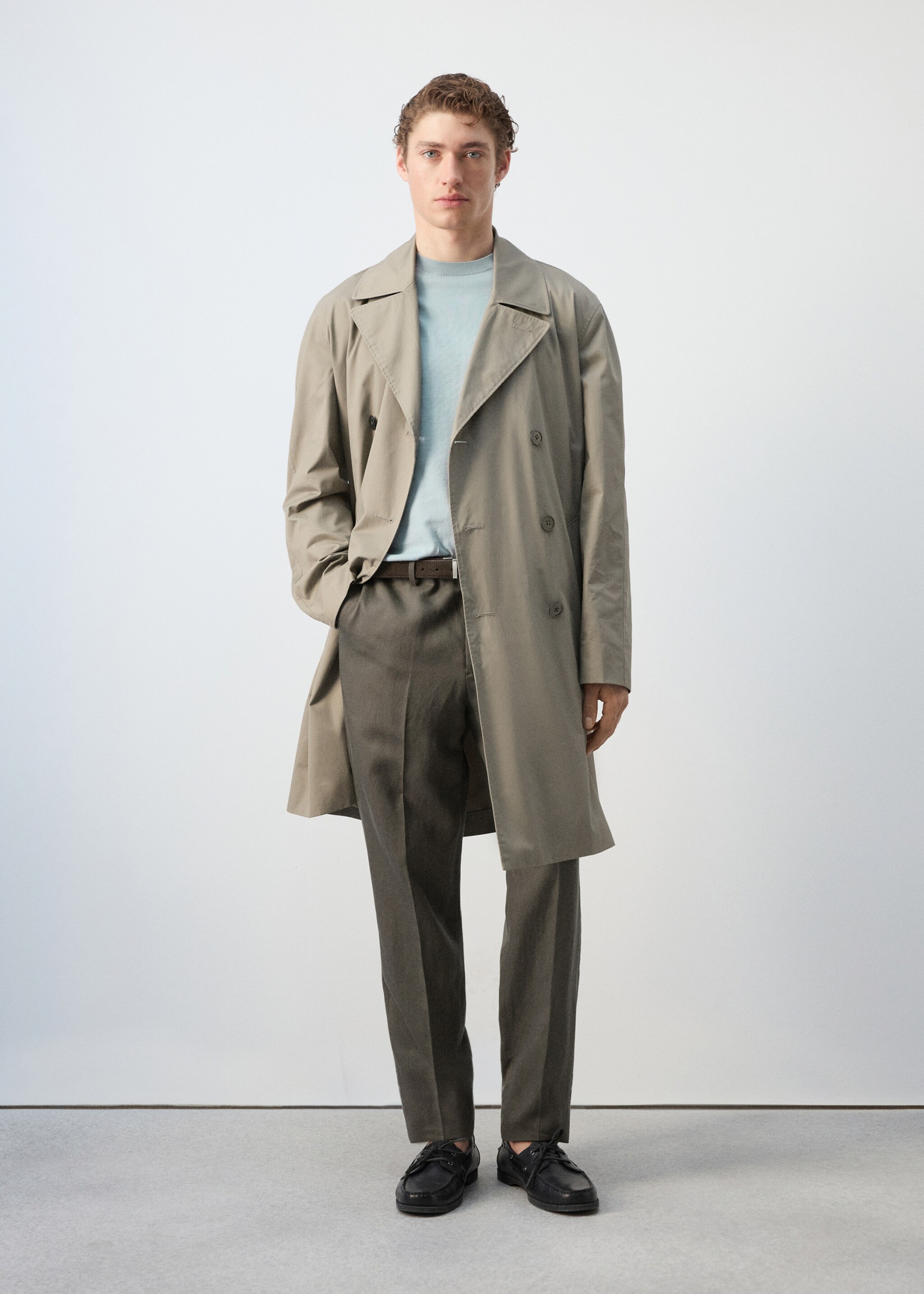 Trench 100 % coton regular-fit - Plan général, Marron moyen. Ref: 27085927-01.