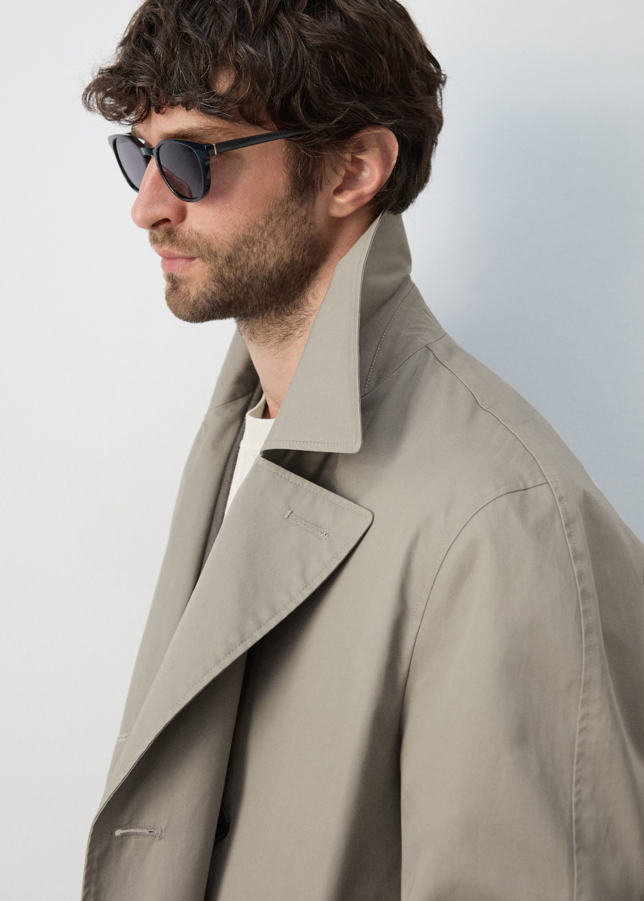 Gabardina algodón 100% regular fit - Reverso del artículo, Marrón medio. Ref: 27085927-03.