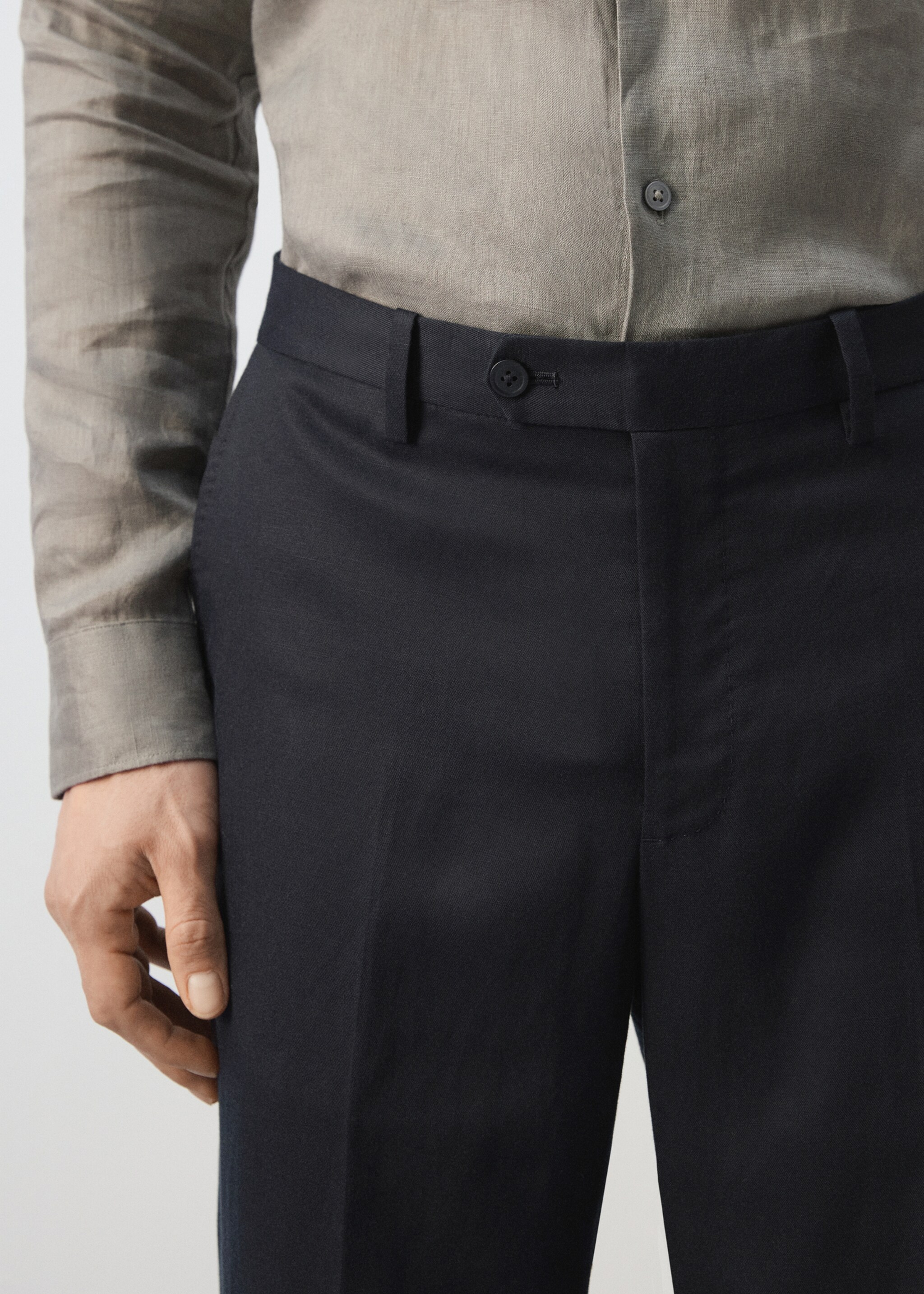 Amalfi slim fit suit trousers - Details of the article 2, Navy. Ref: 27085930-04.