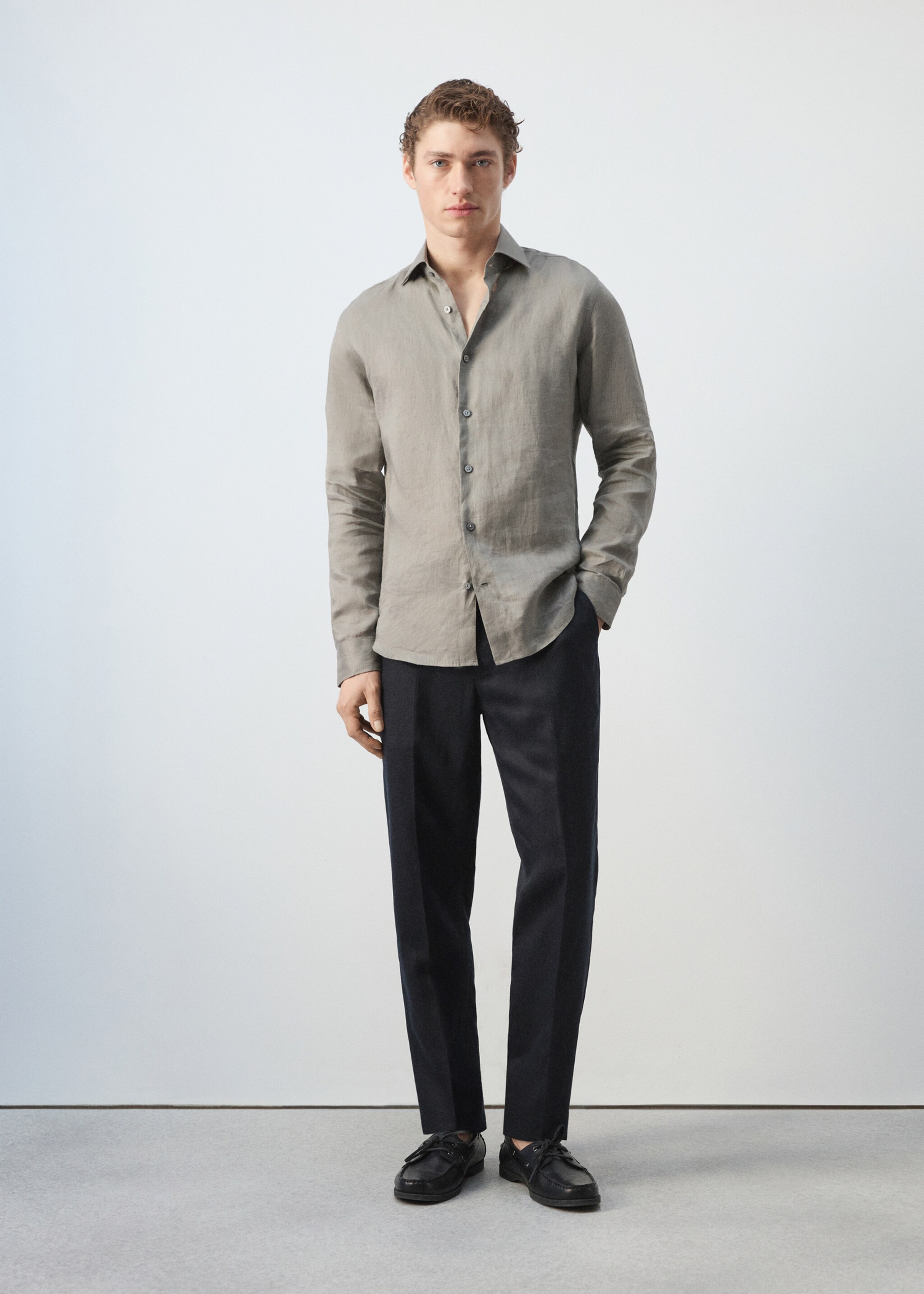 Amalfi slim fit suit trousers - General plane, Navy. Ref: 27085930-04.