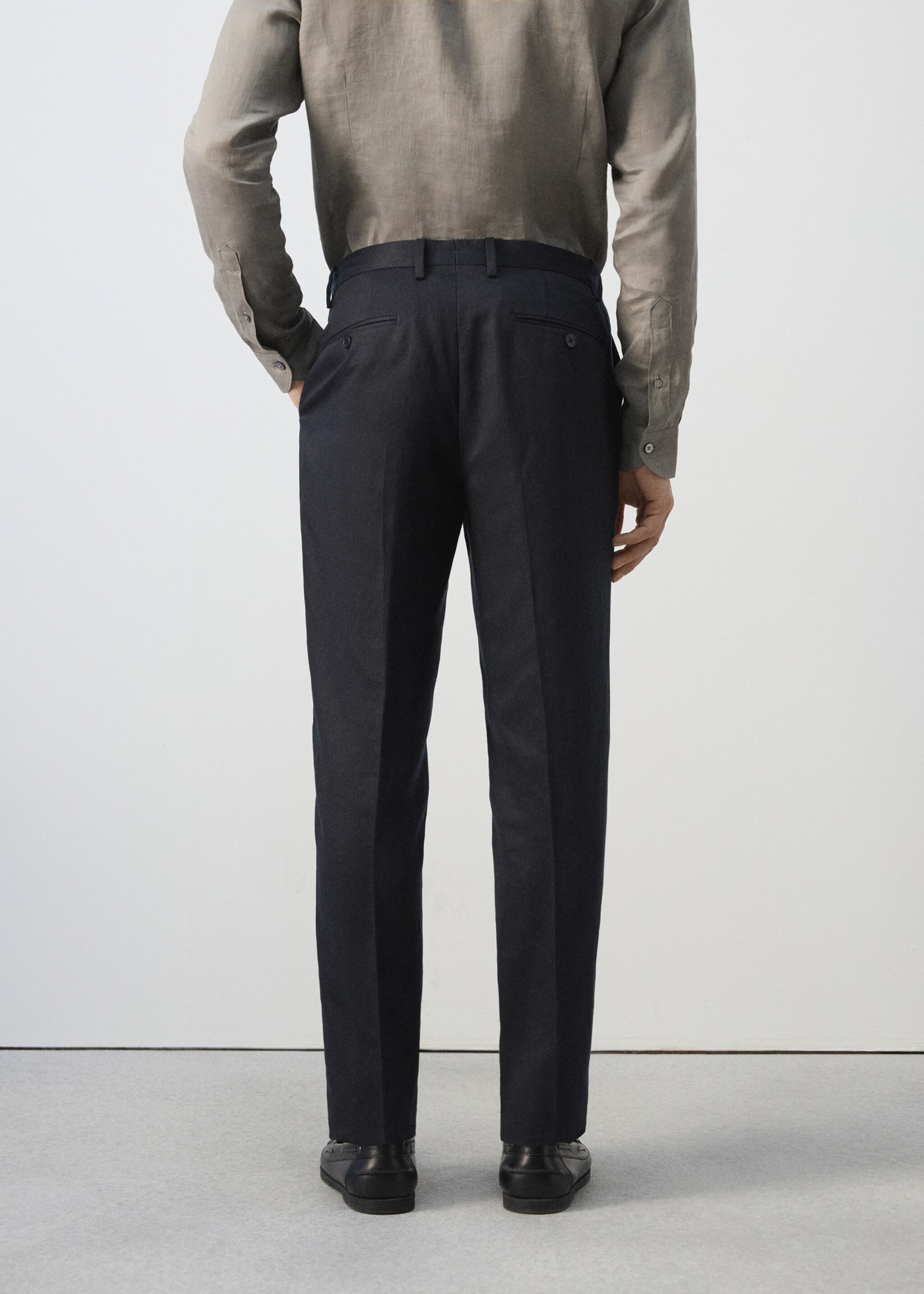 Amalfi slim fit suit trousers - Reverse of the article, Navy. Ref: 27085930-04.
