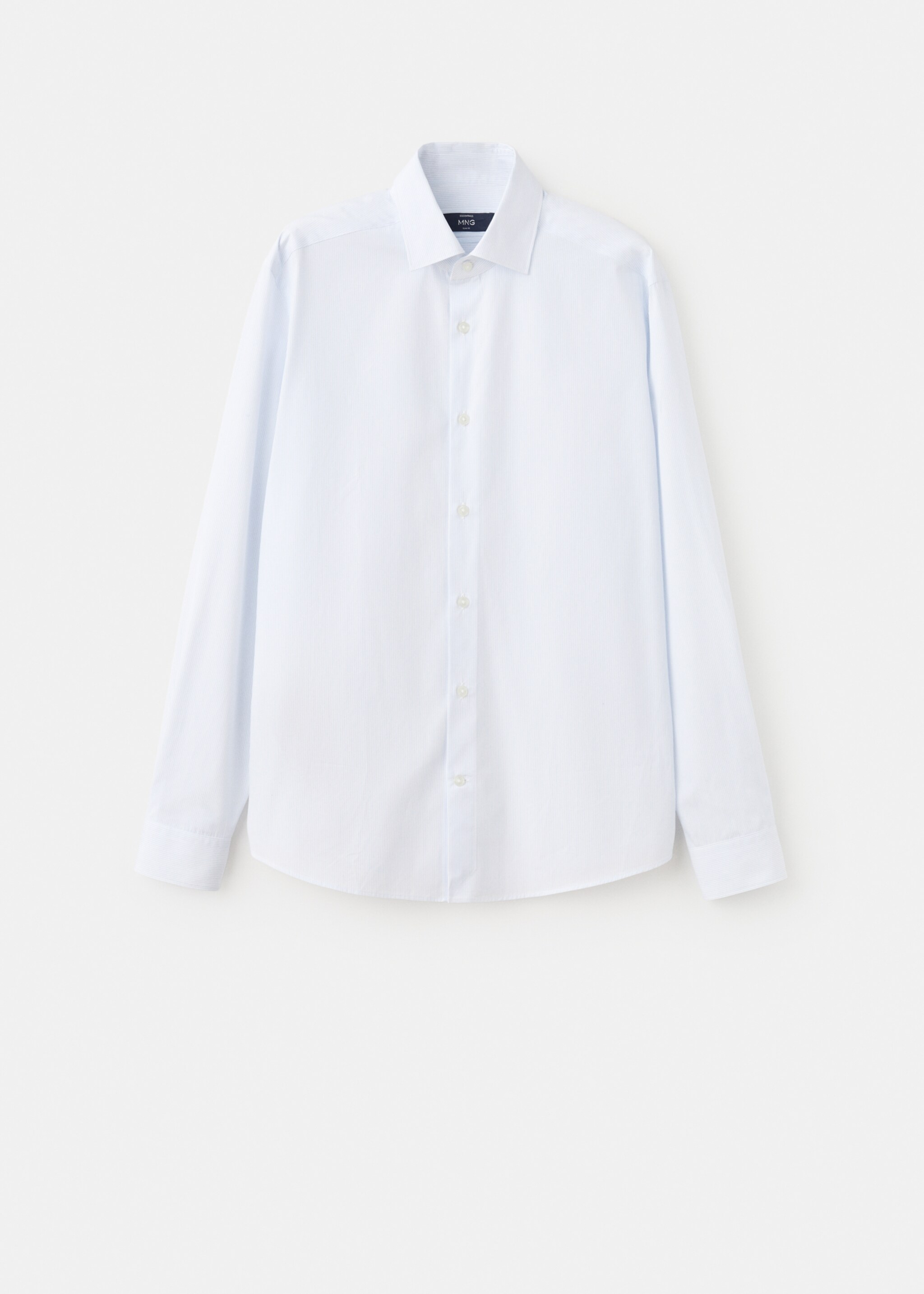 Camisa  100% cotó ratlles slim fit - Article sense model, Blanc. Ref: 27085935-01.