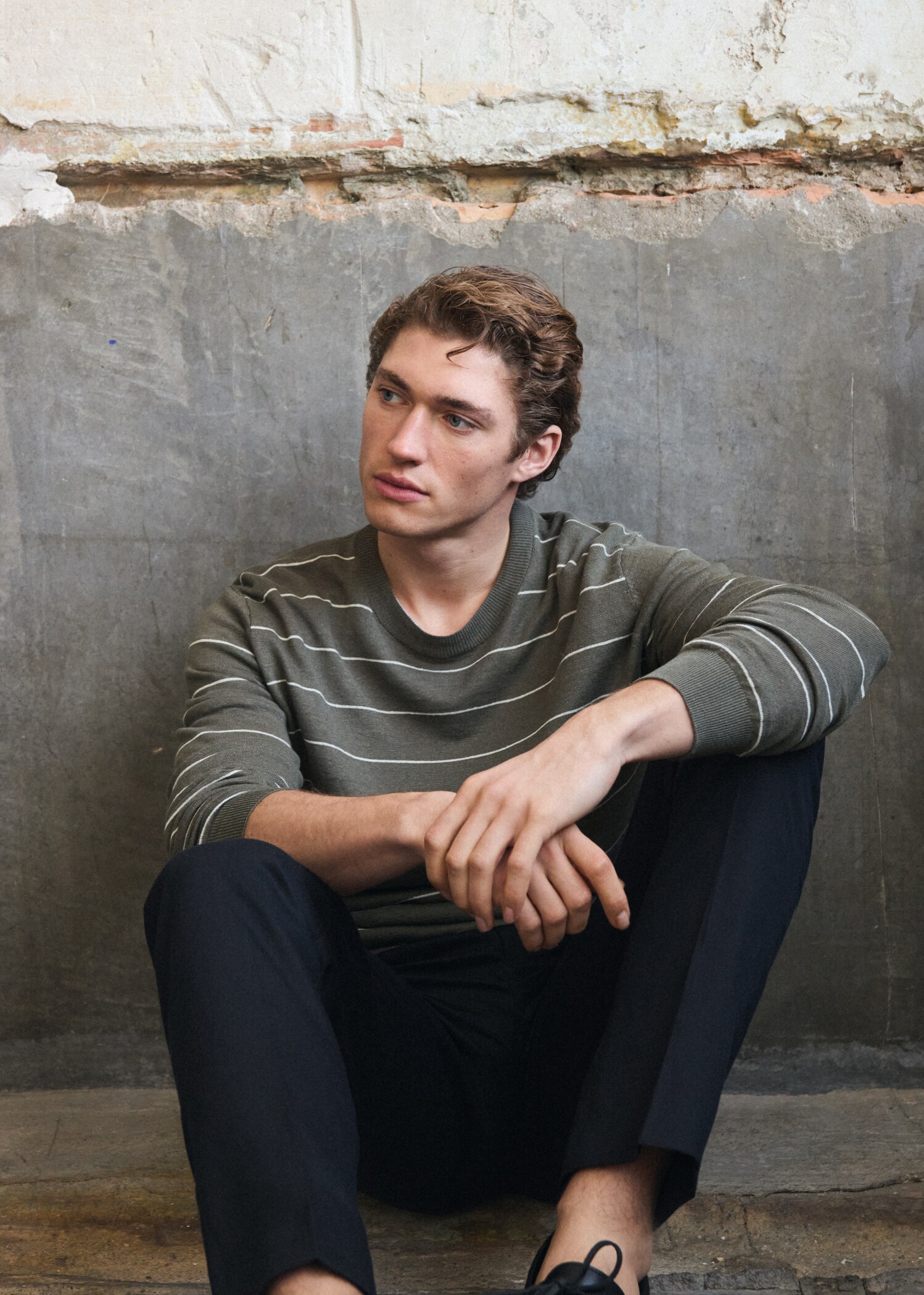 Linen blend fine knit striped jersey - Details of the article 5