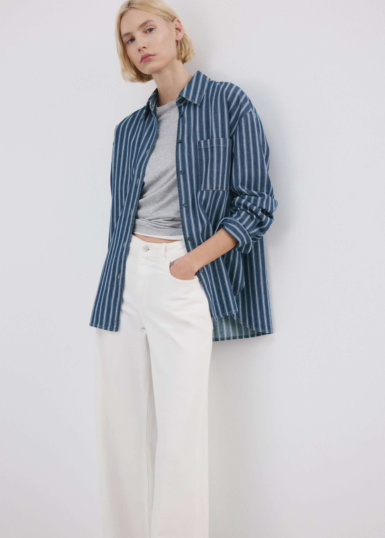 Striped denim shirt - Medium plane