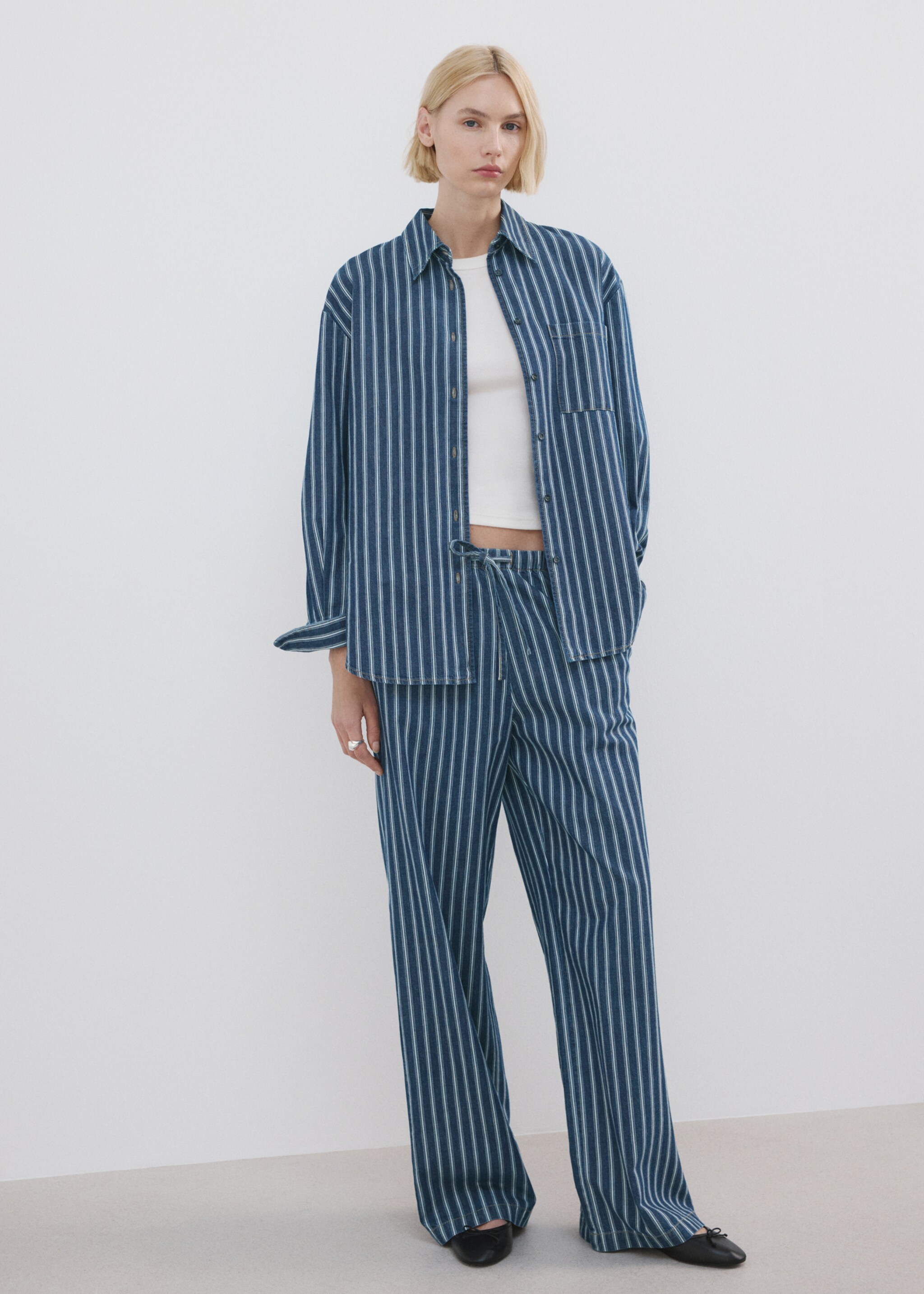 Striped denim shirt - General plane, Blue. Ref: 27086341-01.