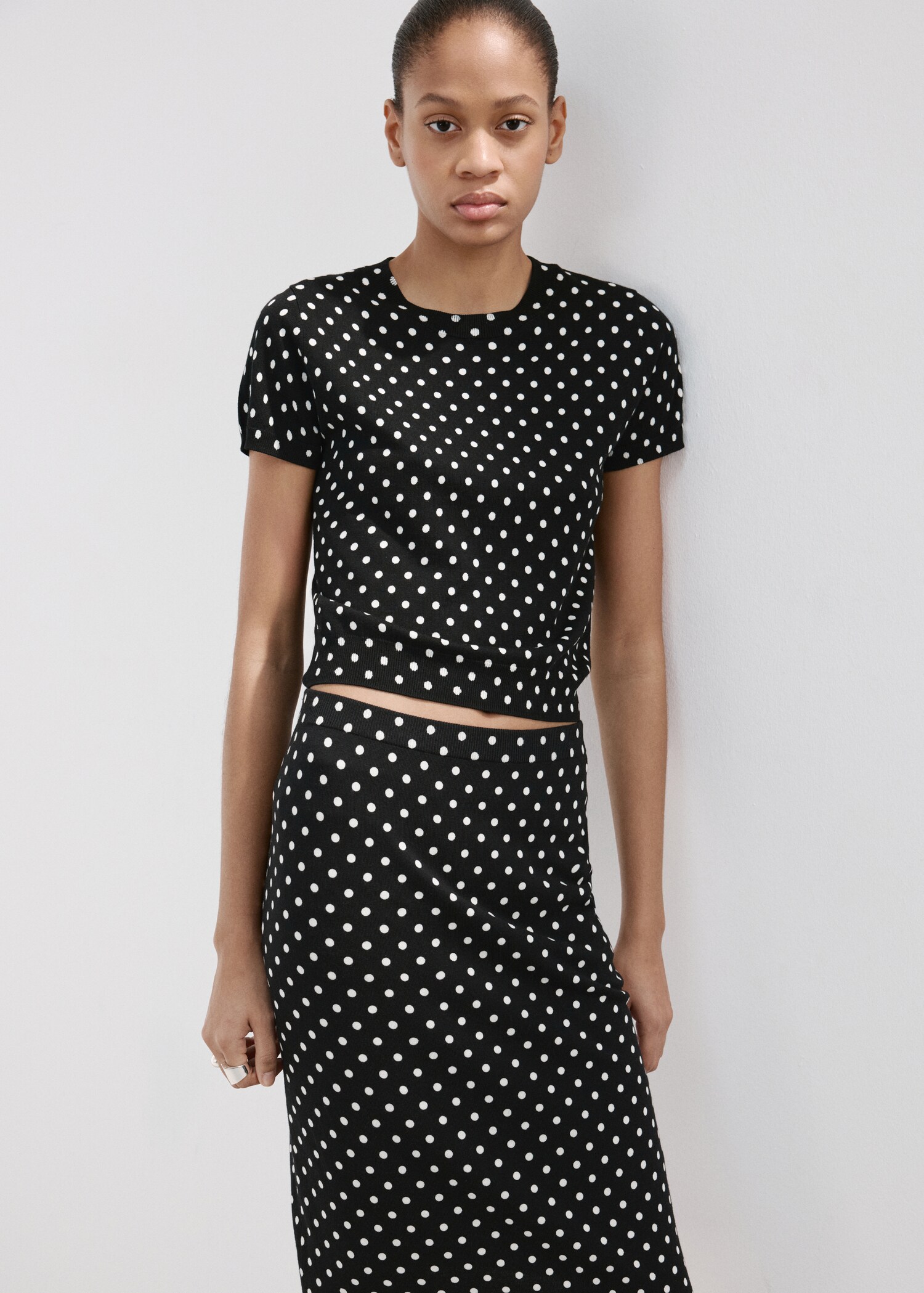 Polka dots midi skirt - Medium plane