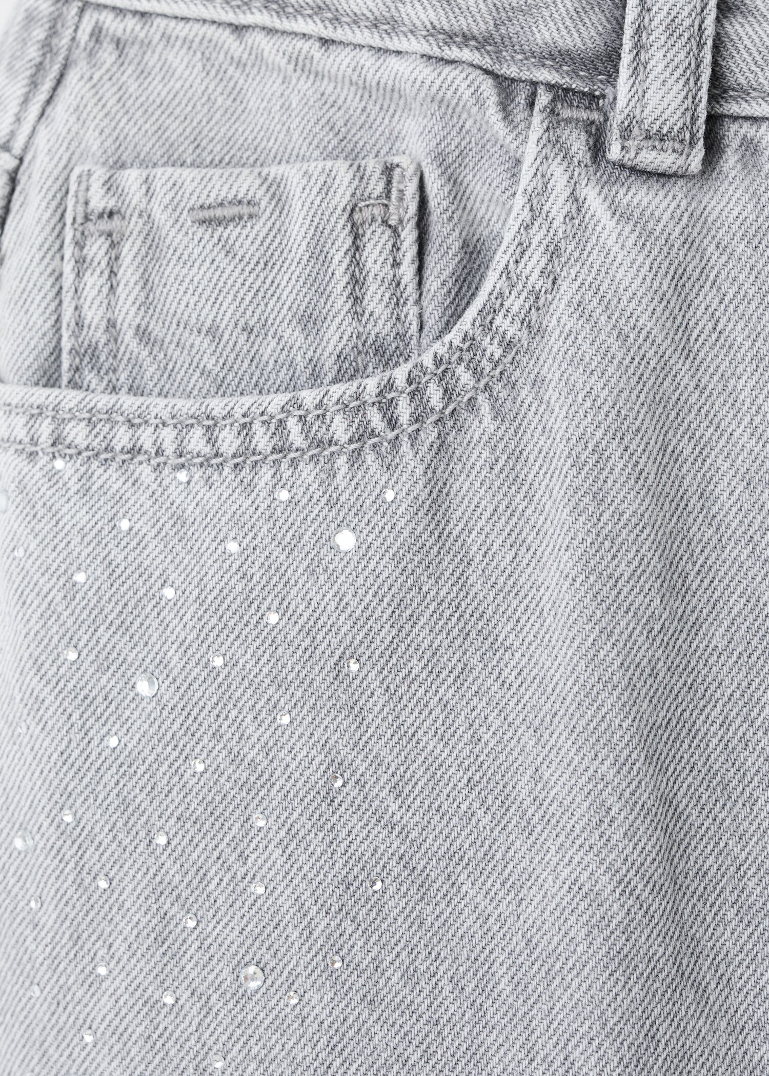 Wideleg rhinestone jeans - Details of the article 0