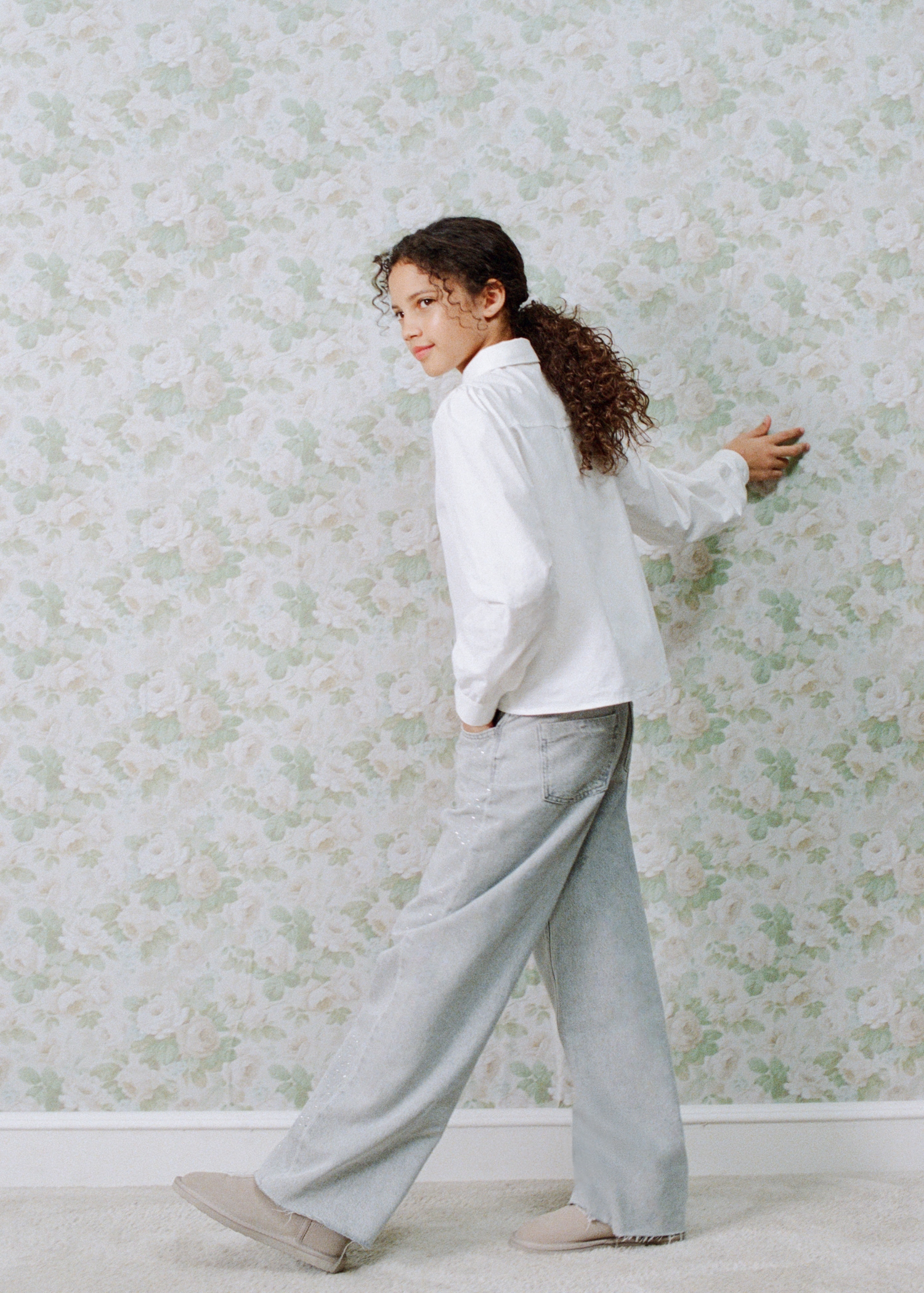 Jeans wideleg strass - Plano general