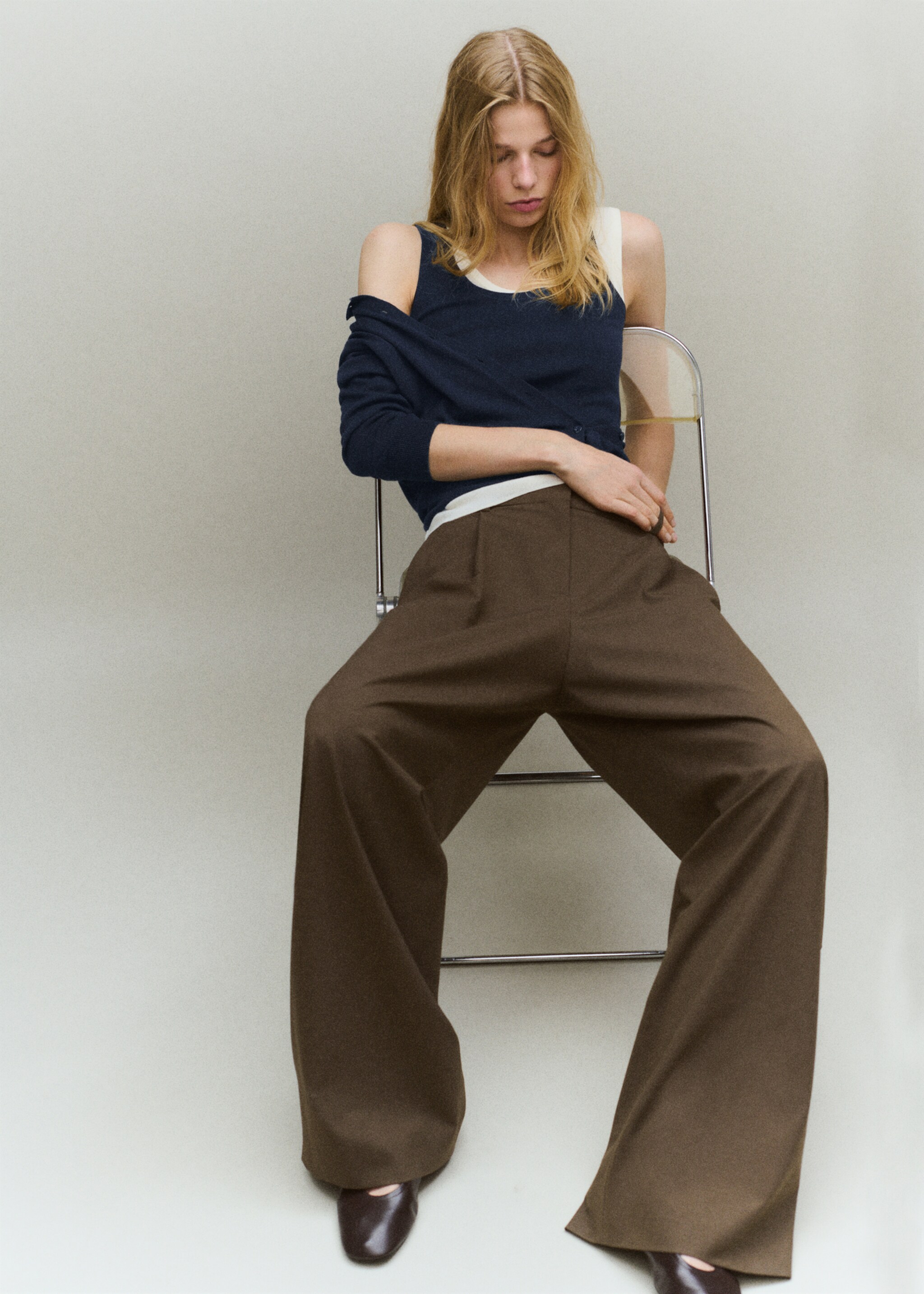 Top punto mezcla lana - Detalle del artículo 2, Azul marino oscuro. Ref: 27091190-02.