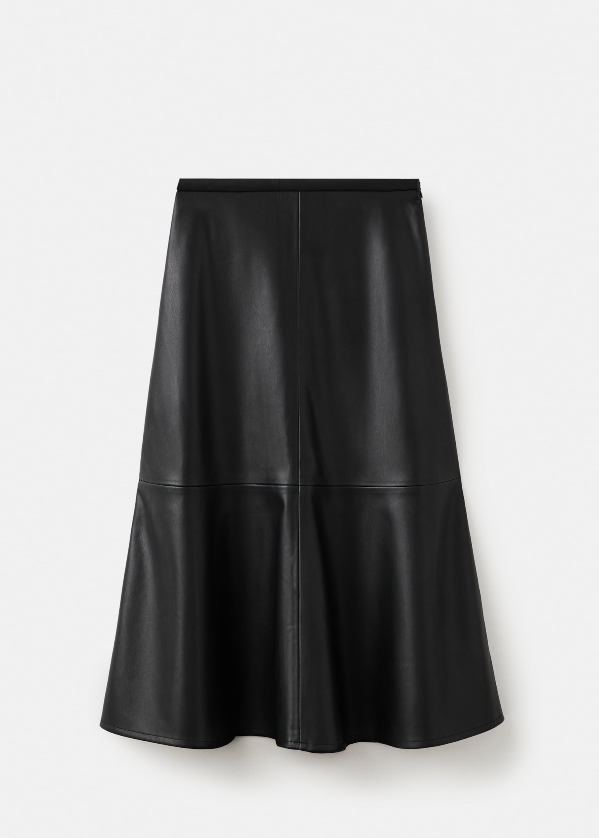 Faux-leather midi-skirt - Article without model, Black. Ref: 27091253-01.