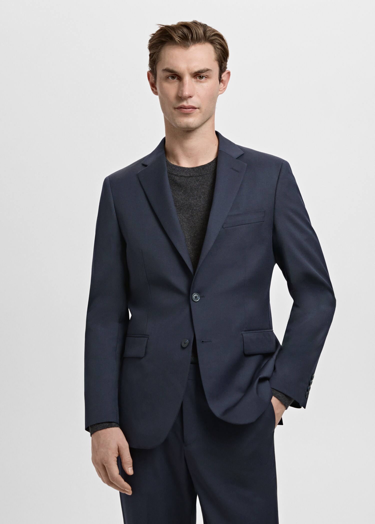 Turin 100% virgin wool suit jacket - Medium plane