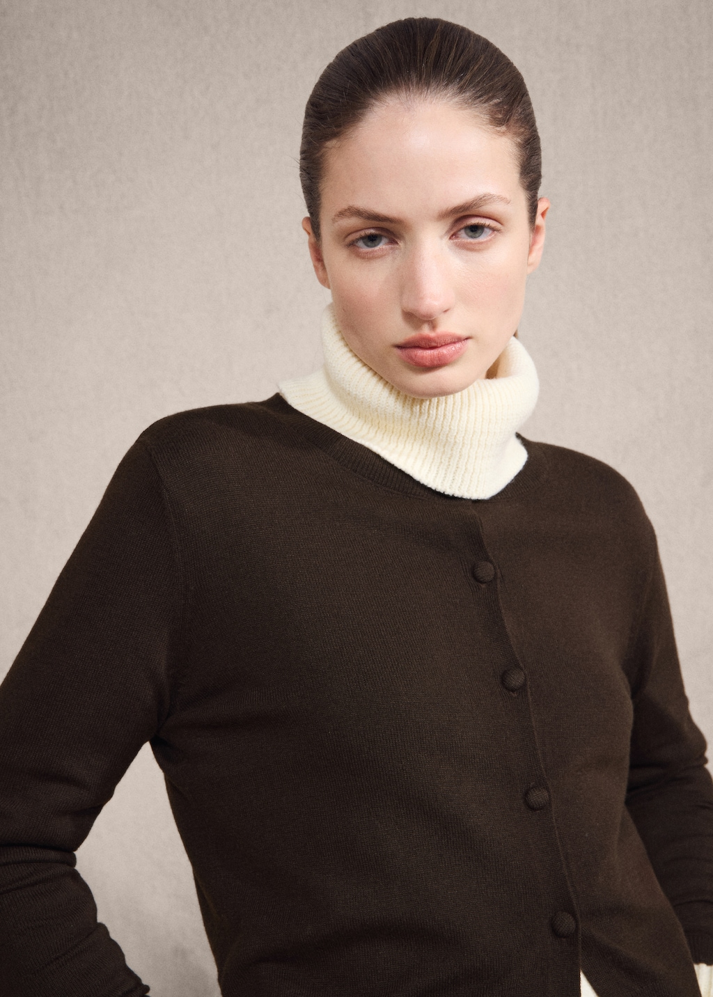 Knitted button cardigan