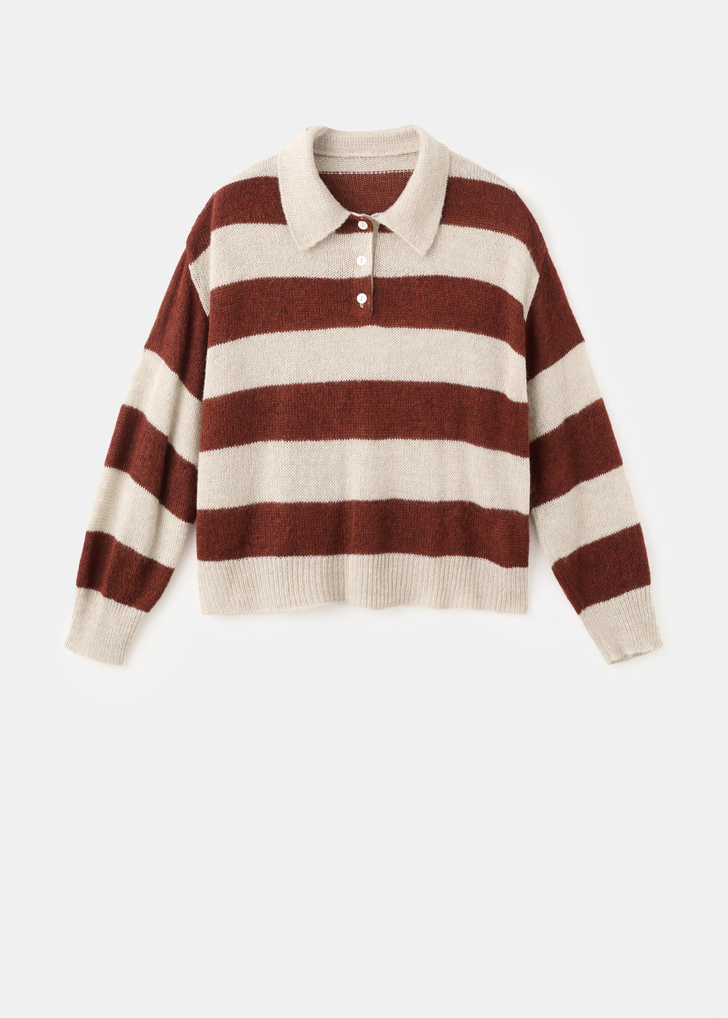 Striped polo-neck sweater - Article without model