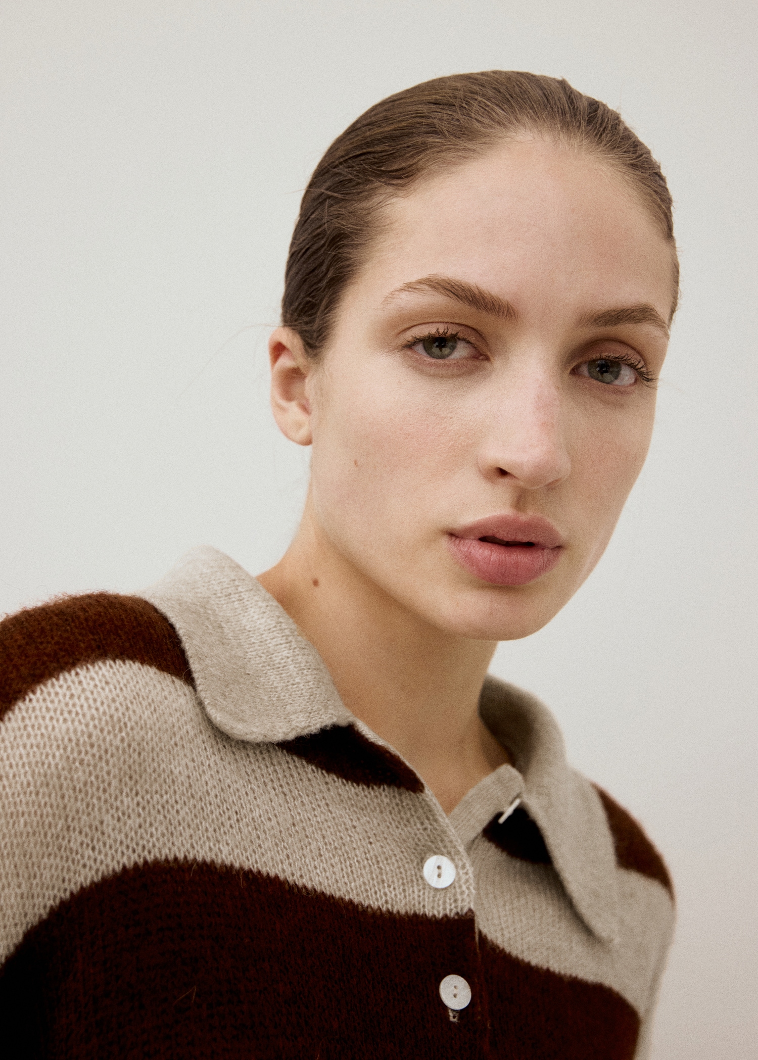 Striped polo-neck sweater - Details of the article 1