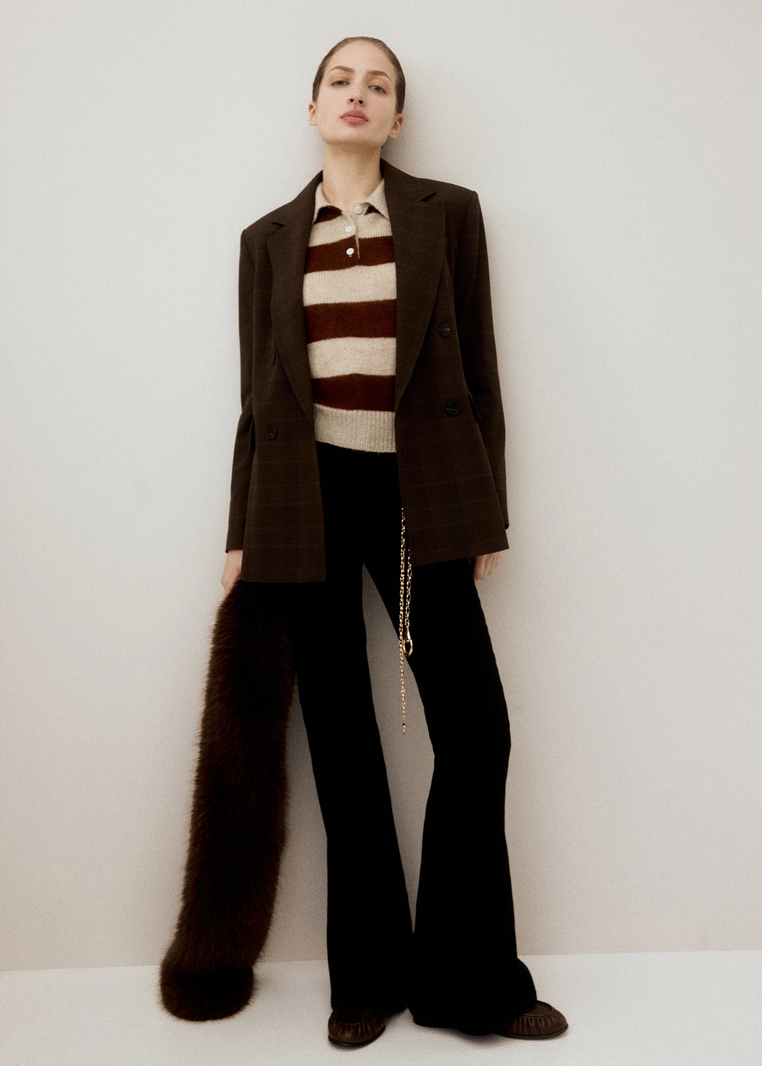 Striped polo-neck sweater - General plane