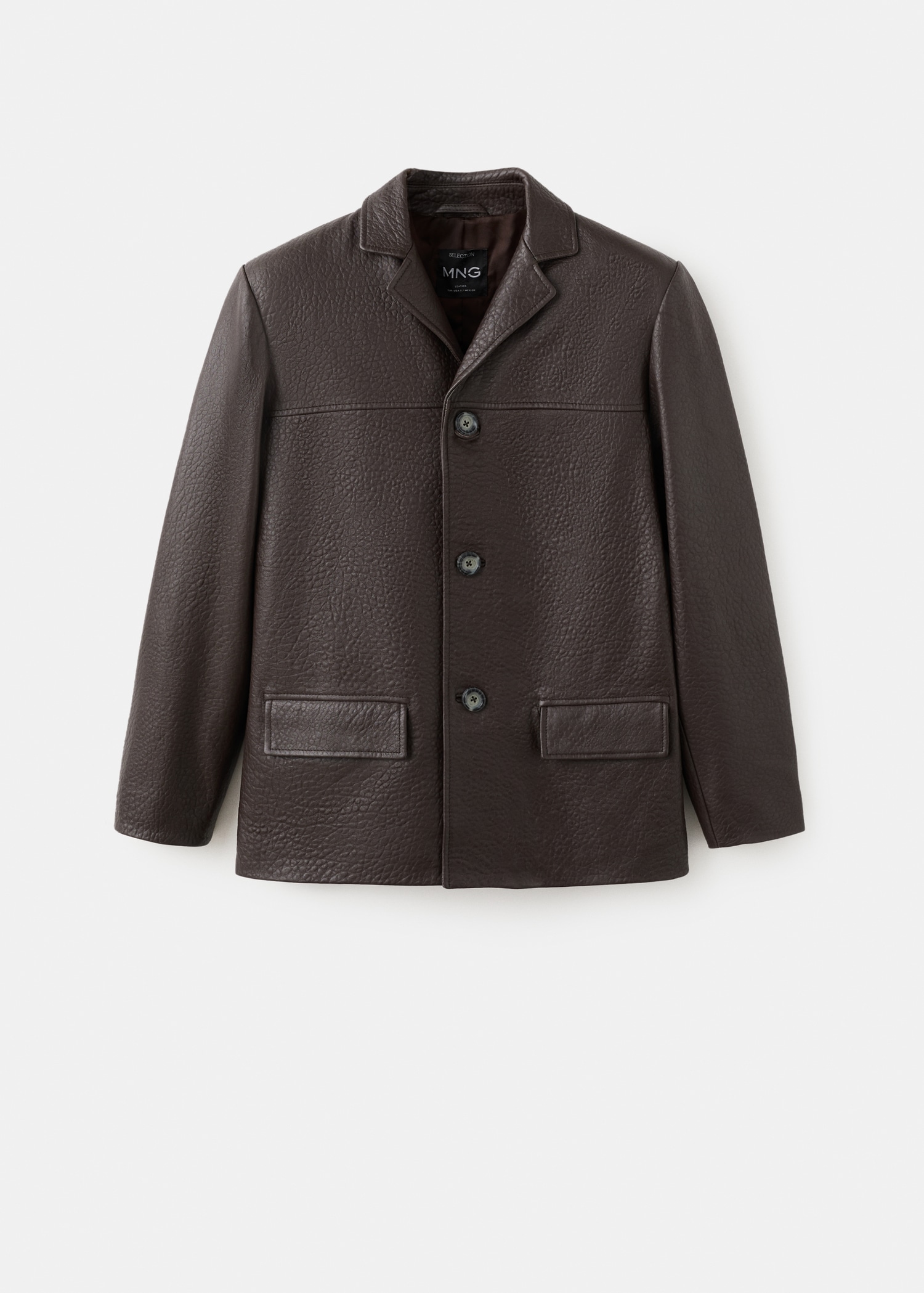 Leather jacket with buttons - Article without model