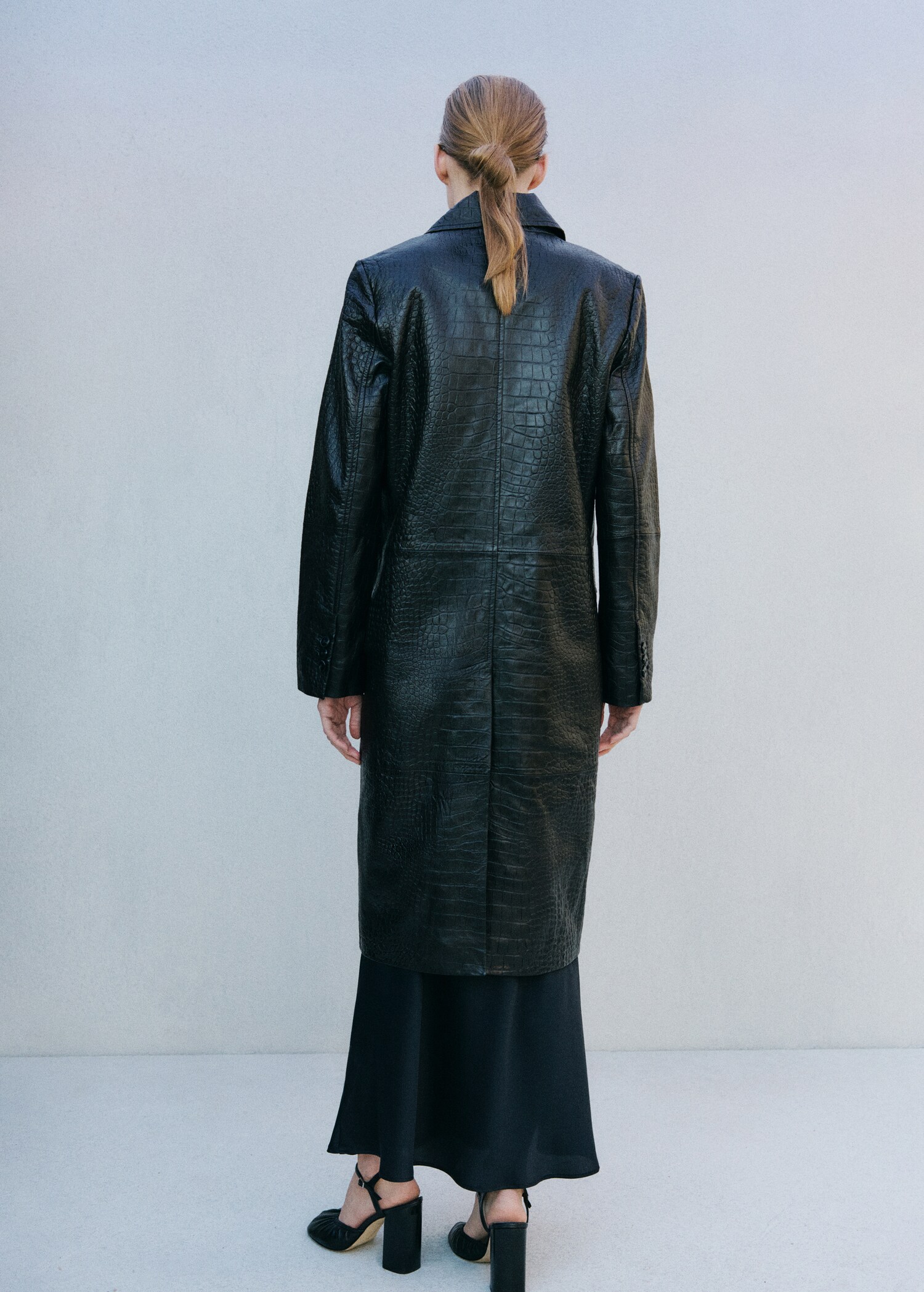 Manteau 100 % cuir effet crocodile - Verso de l’article