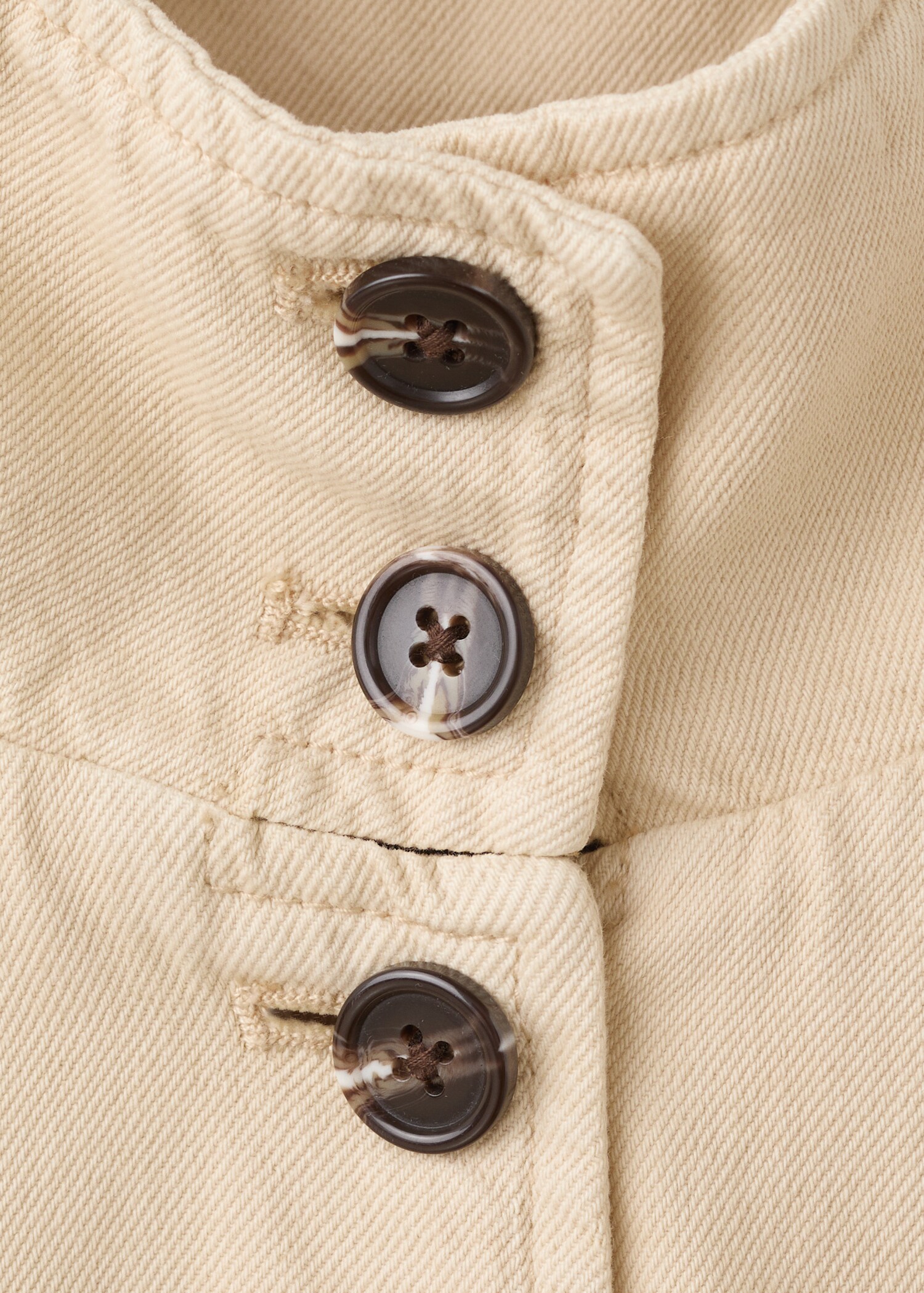 Denim parka with a stand-up collar - Details of the article 0