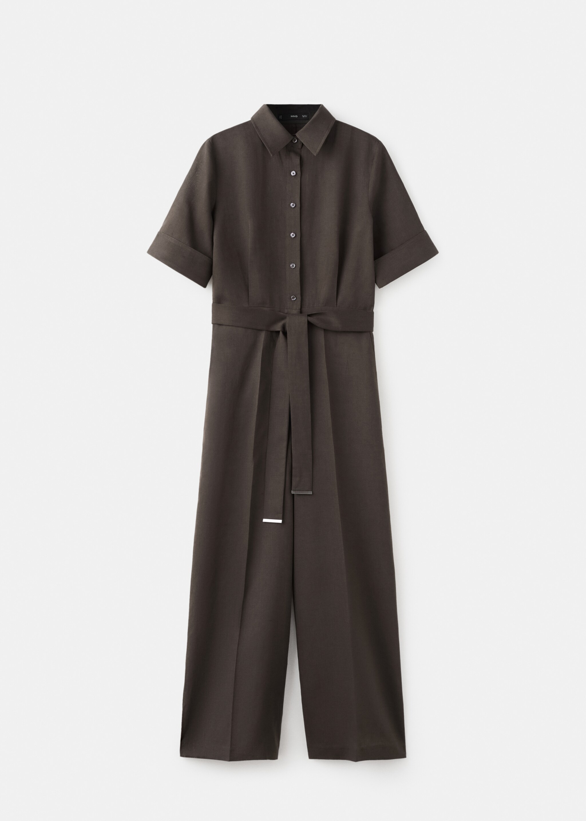 Lyocell shirt jumpsuit - Article without model, Brown. Ref: 27095830-01.