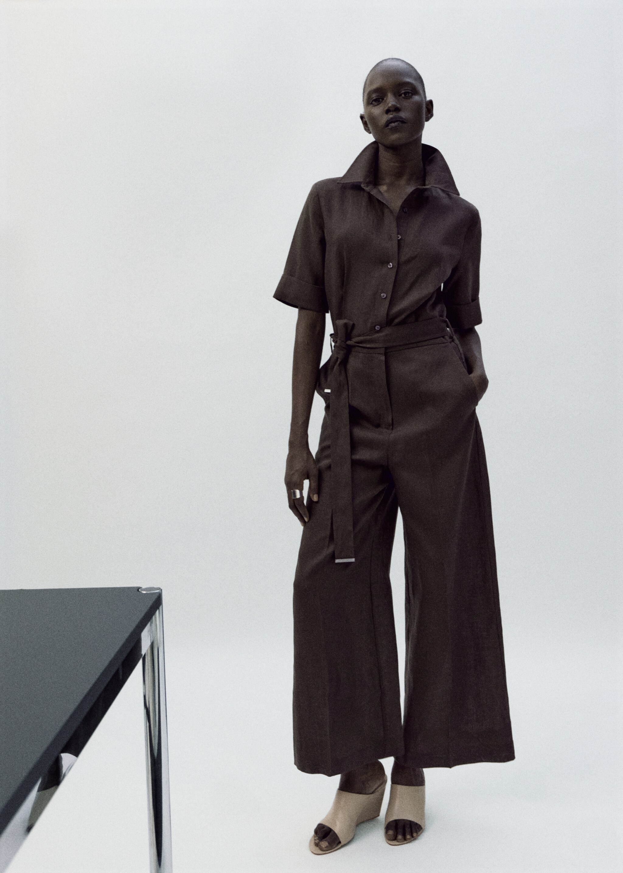 Lyocell shirt jumpsuit - General plane, Brown. Ref: 27095830-01.