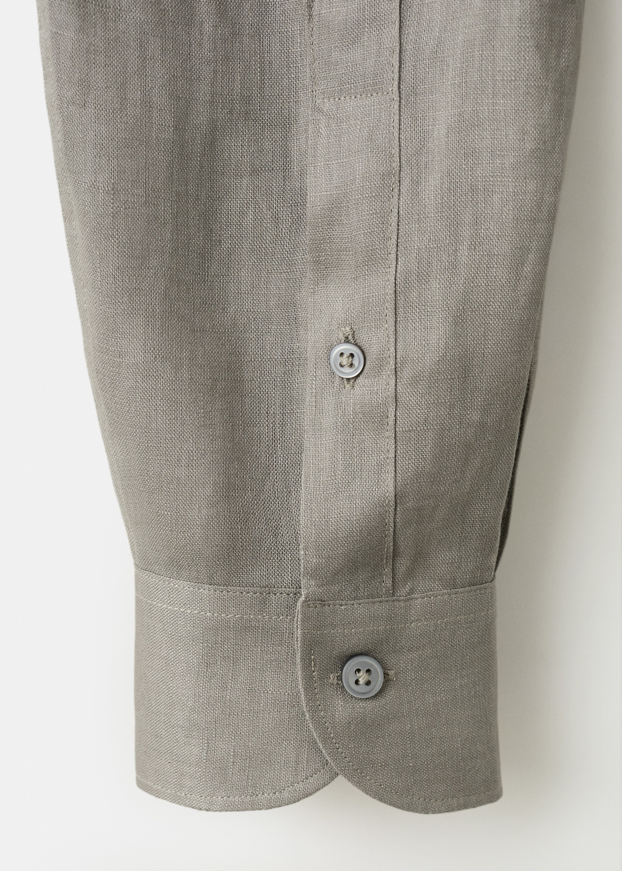 100% linen slim-fit shirt - Details of the article 0, Medium Brown. Ref: 27095947-02.