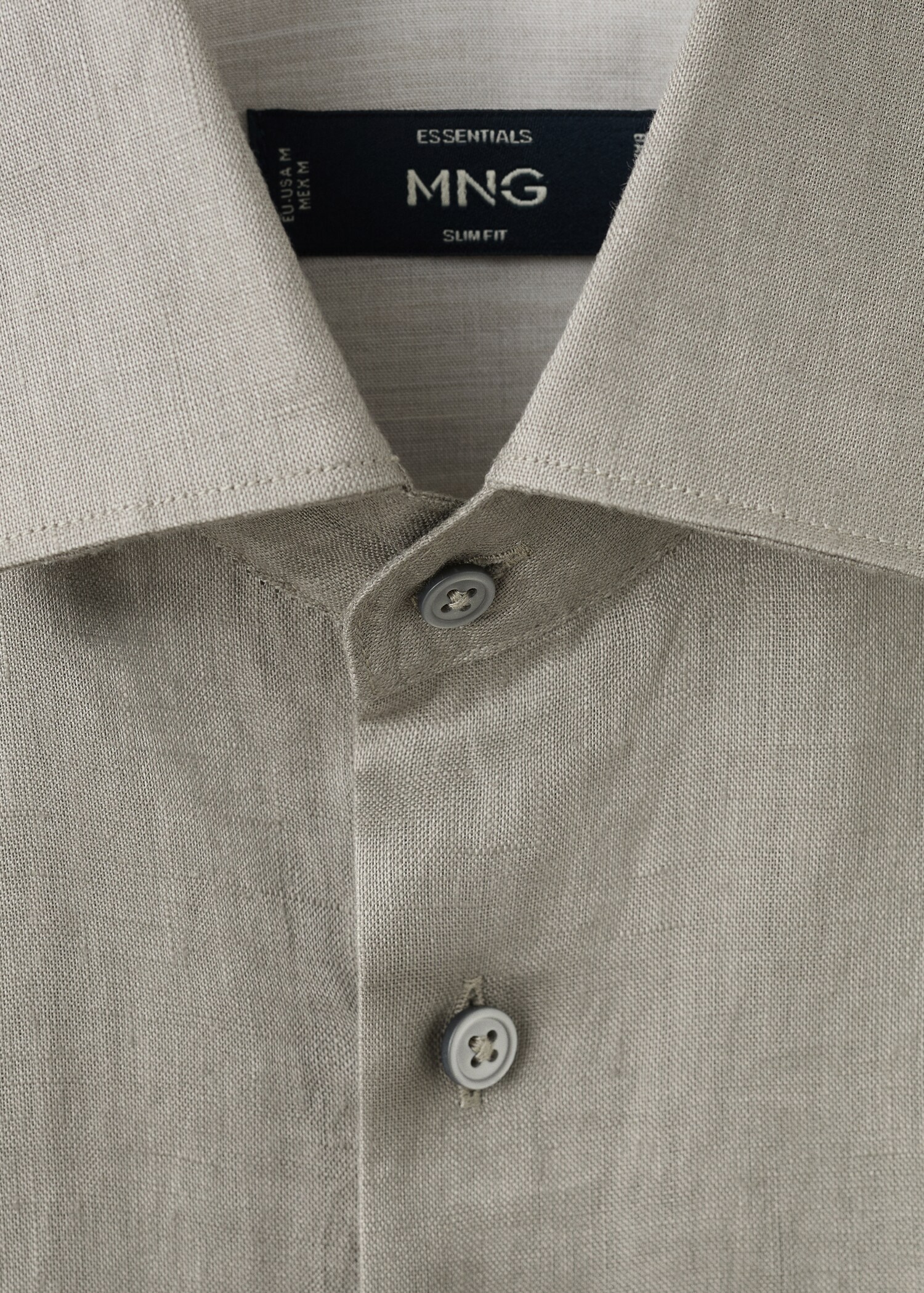 100% linen slim-fit shirt - Details of the article 8