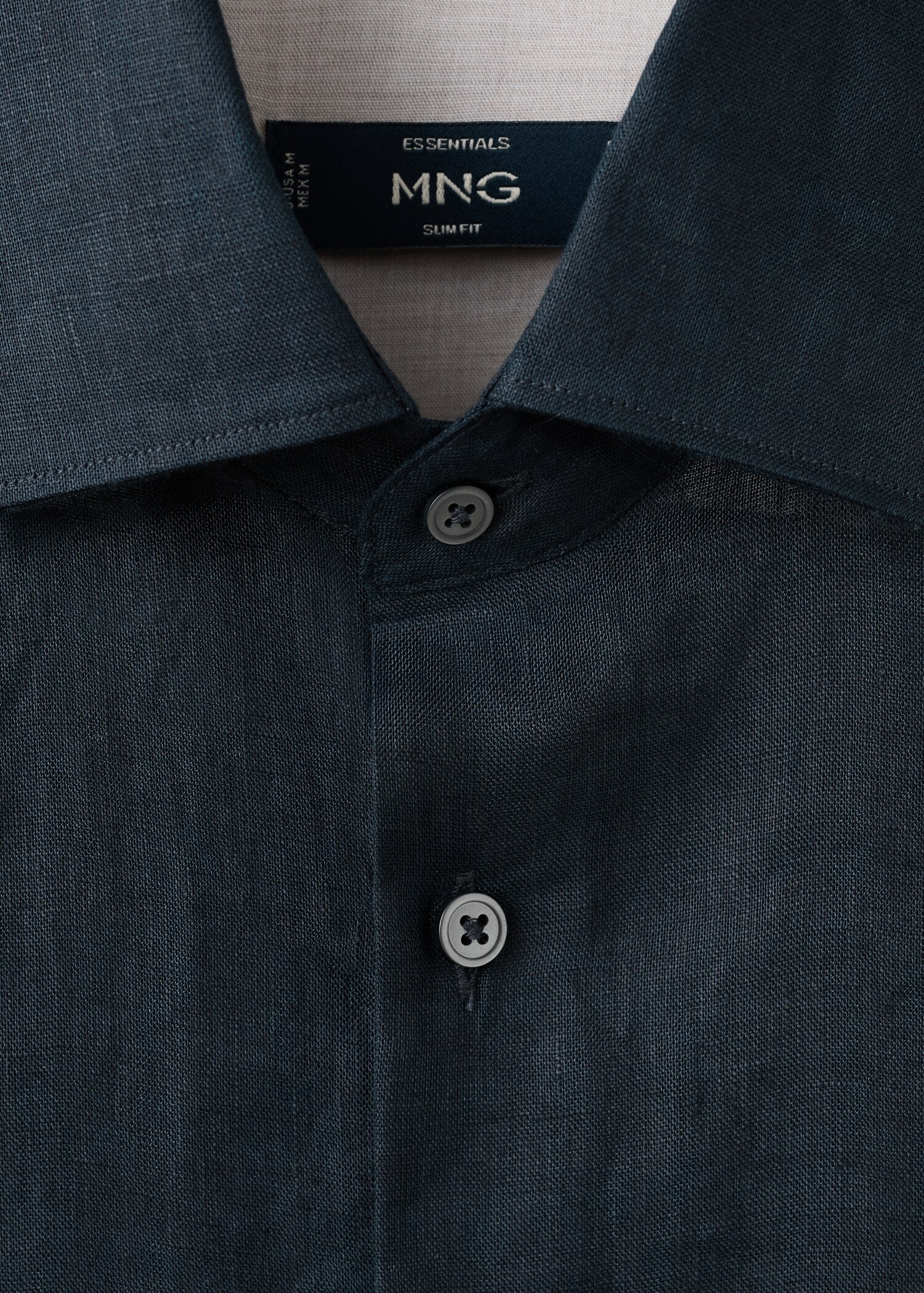 100% linen slim-fit shirt - Details of the article 8
