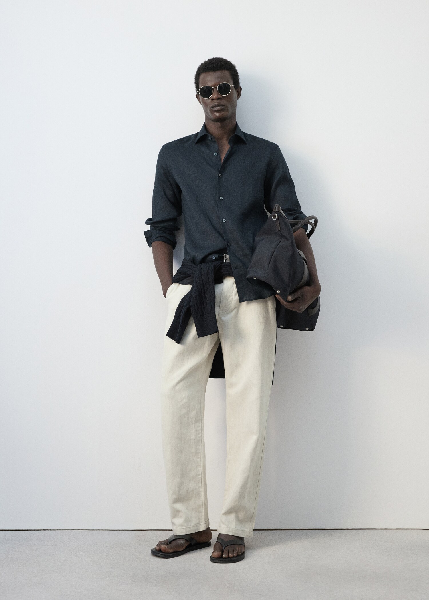 Chemise slim-fit 100 % lin - Plan général