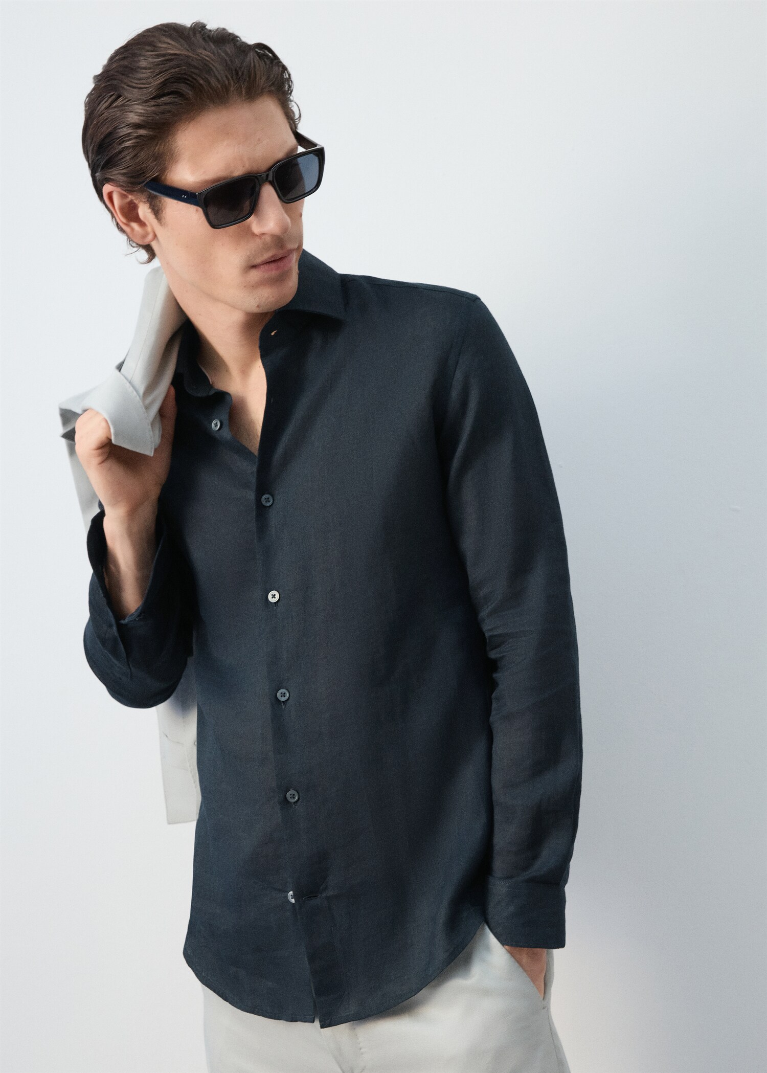 100% linen slim-fit shirt - Medium plane