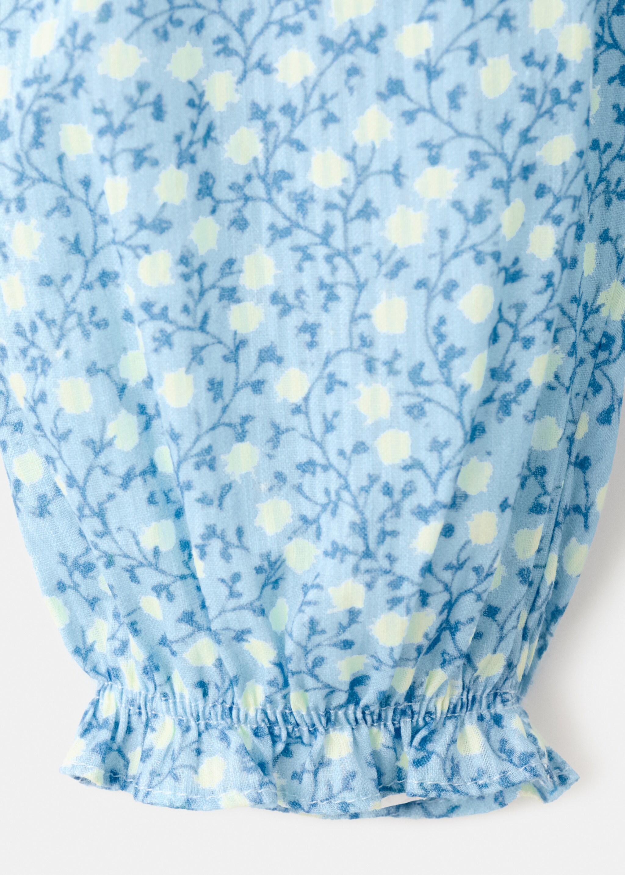 بنطال قطن مزين بالزهور - تفاصيل المنتج 0, أزرق. Ref: 27096723-01.