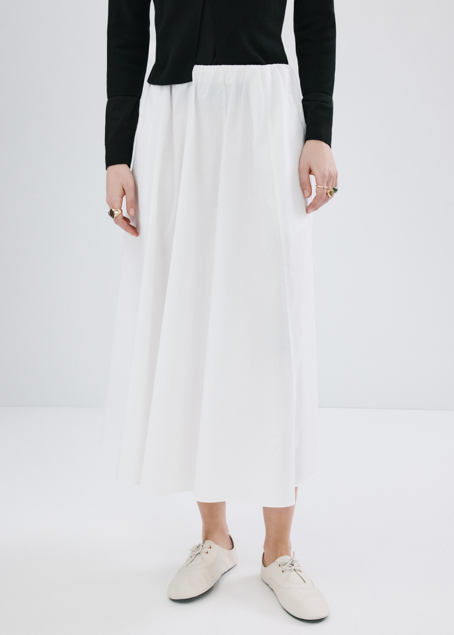 Falda algodón evasé - Plano medio