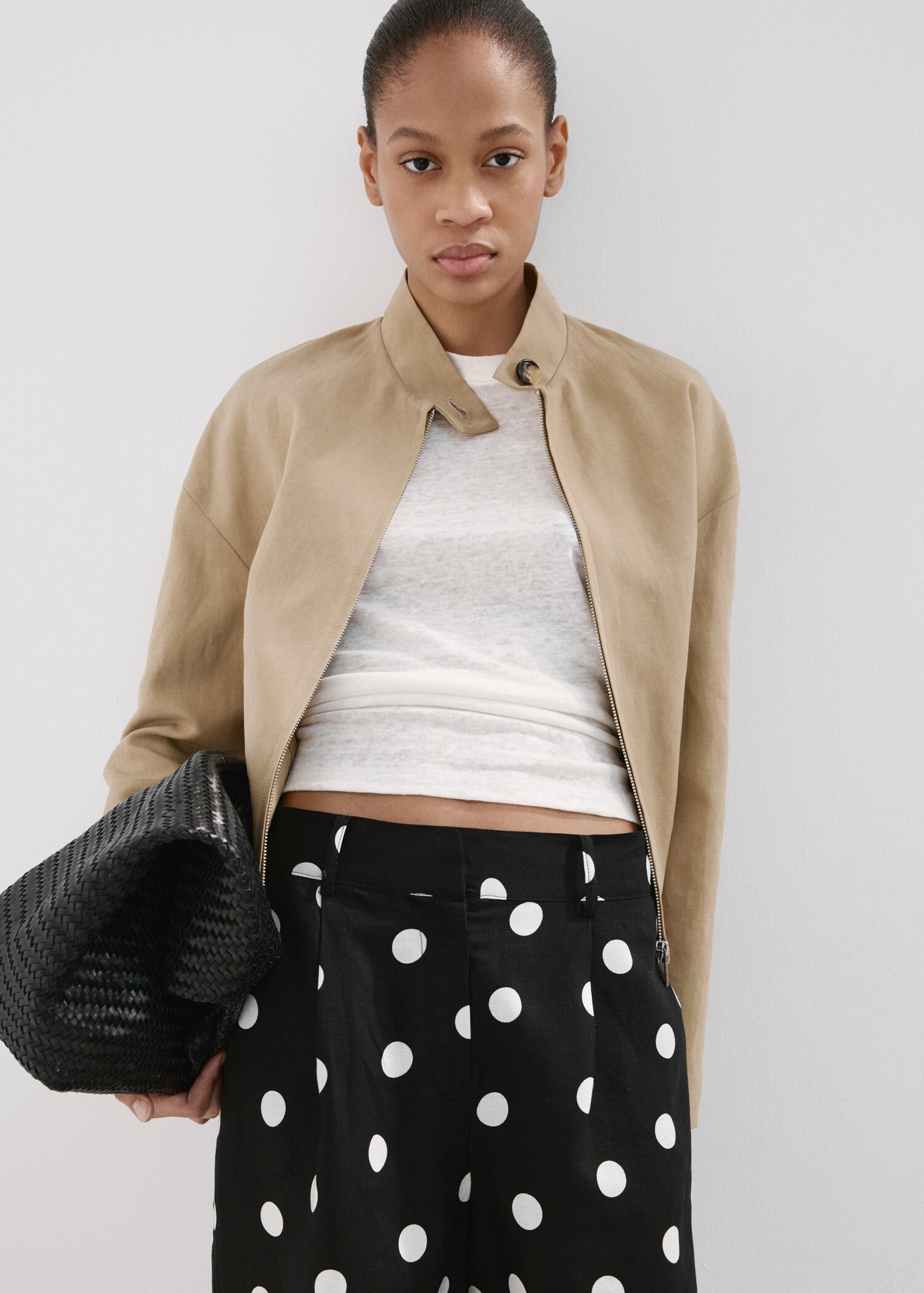 Lyocell polka dot shorts - Details of the article 1