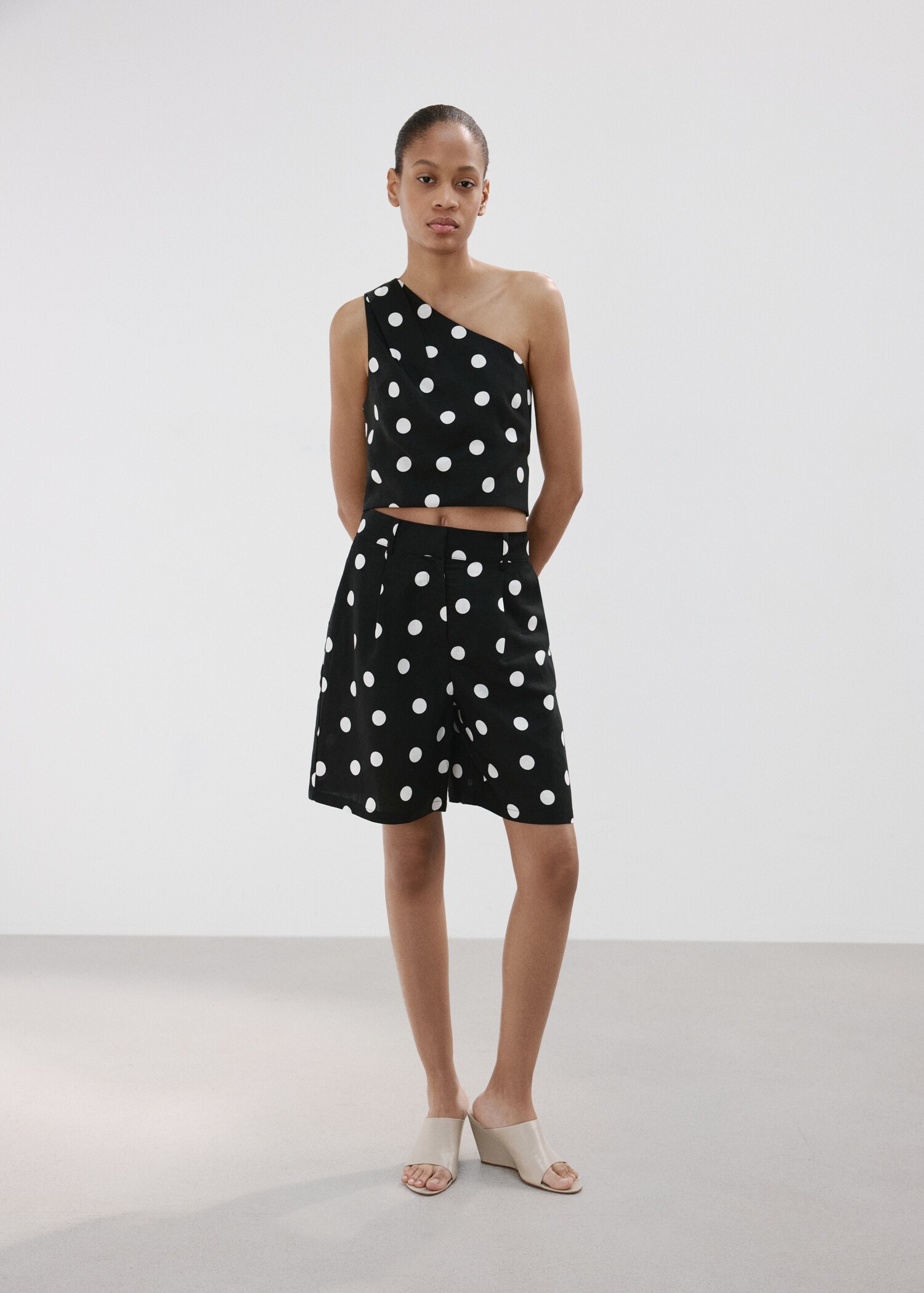 Lyocell polka dot shorts - General plane