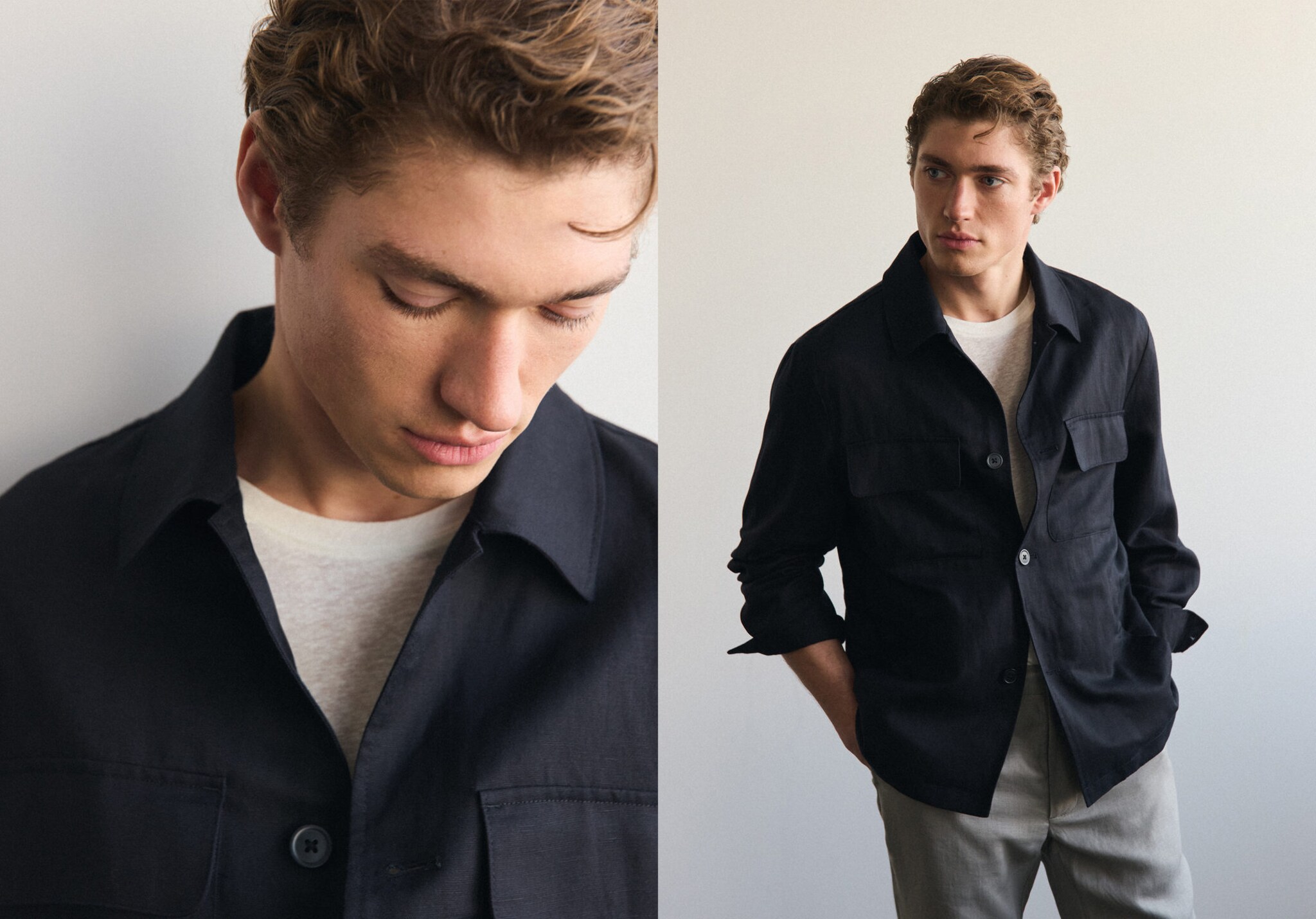 Gathered back lyocell jacket - Panoramic plane