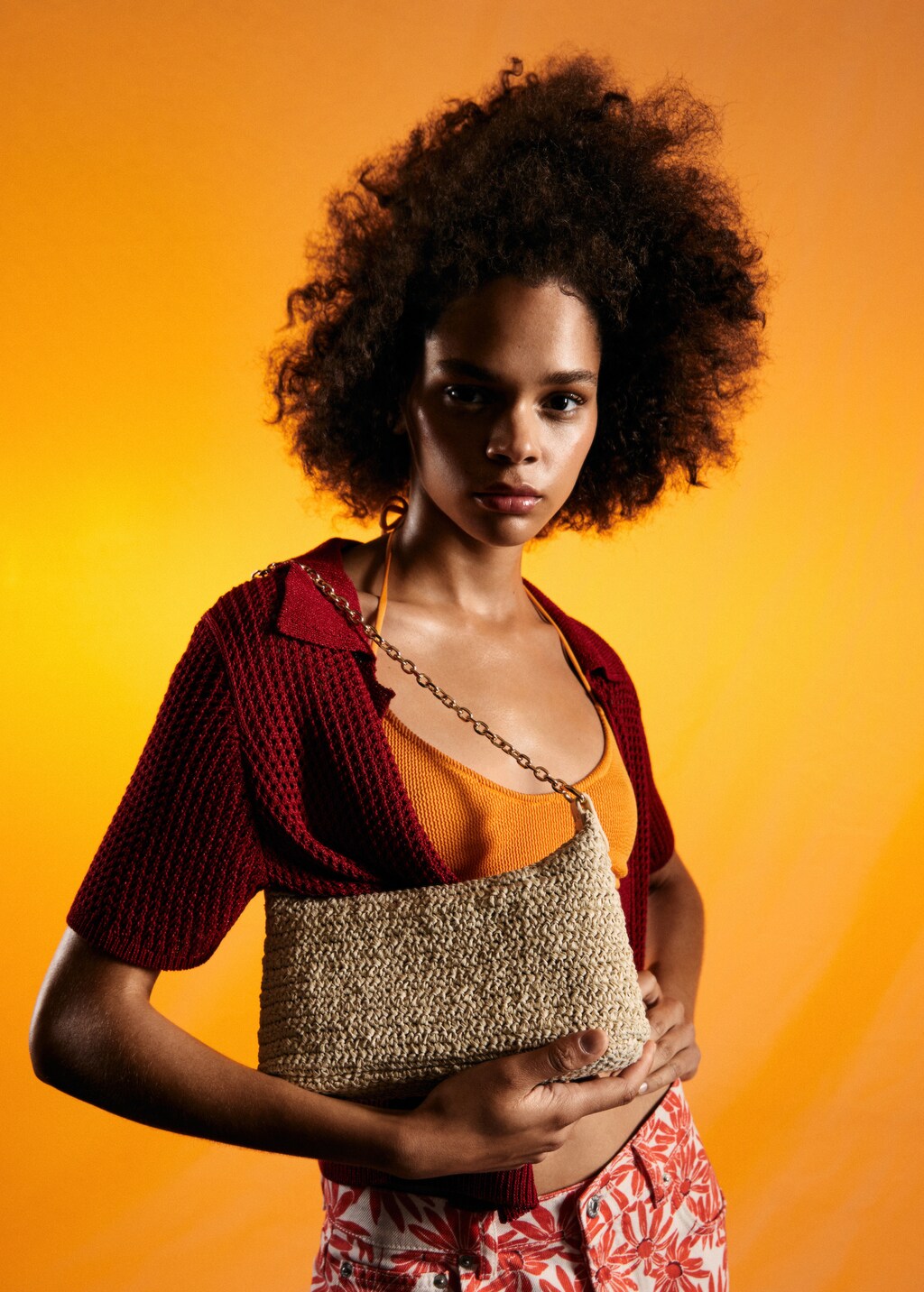 Raffia shoulder bag - Women | MANGO China