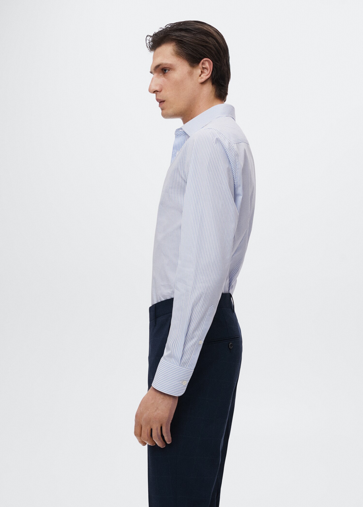 Koszula garniturowa slim fit w prążki - Szczegóły artykułu 2