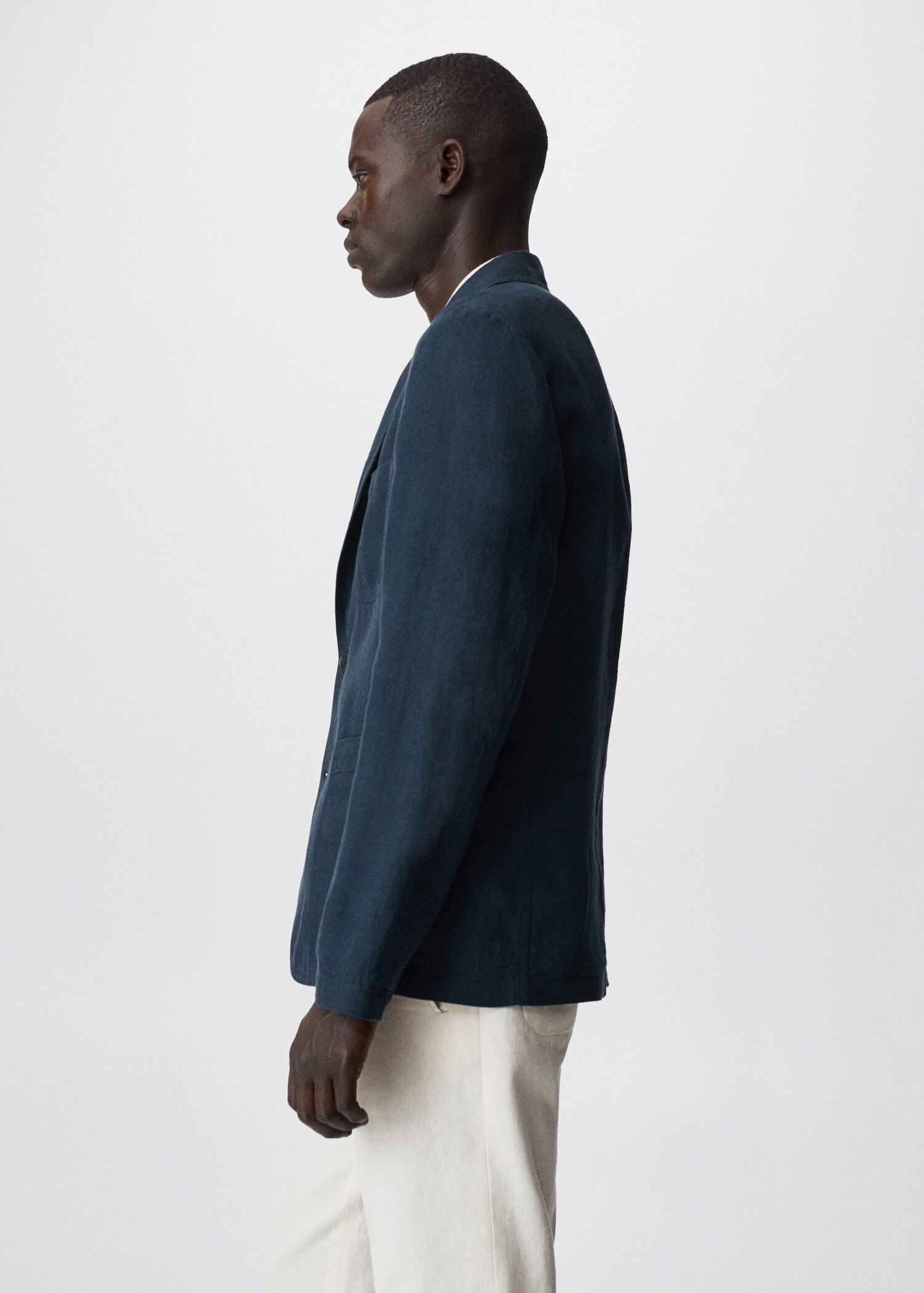 Slim-fit linen jacket - Details of the article 2