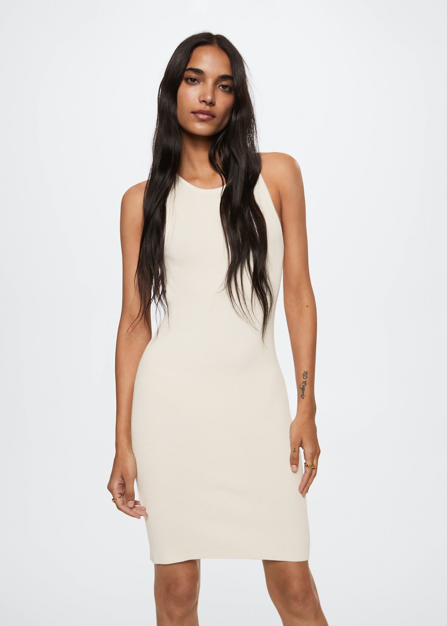 Side slit knit dress - Medium plane