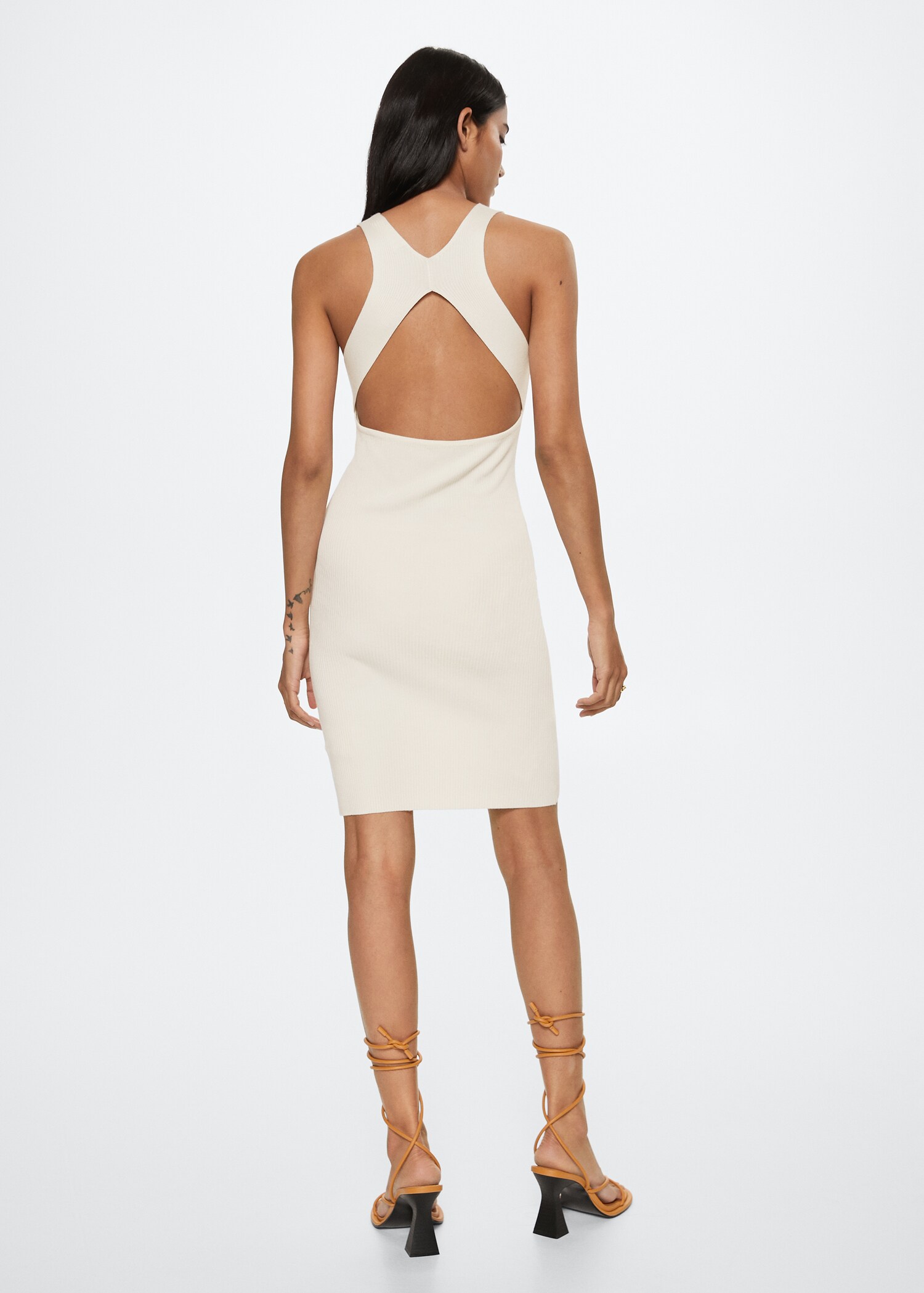 Side slit knit dress - Reverse of the article