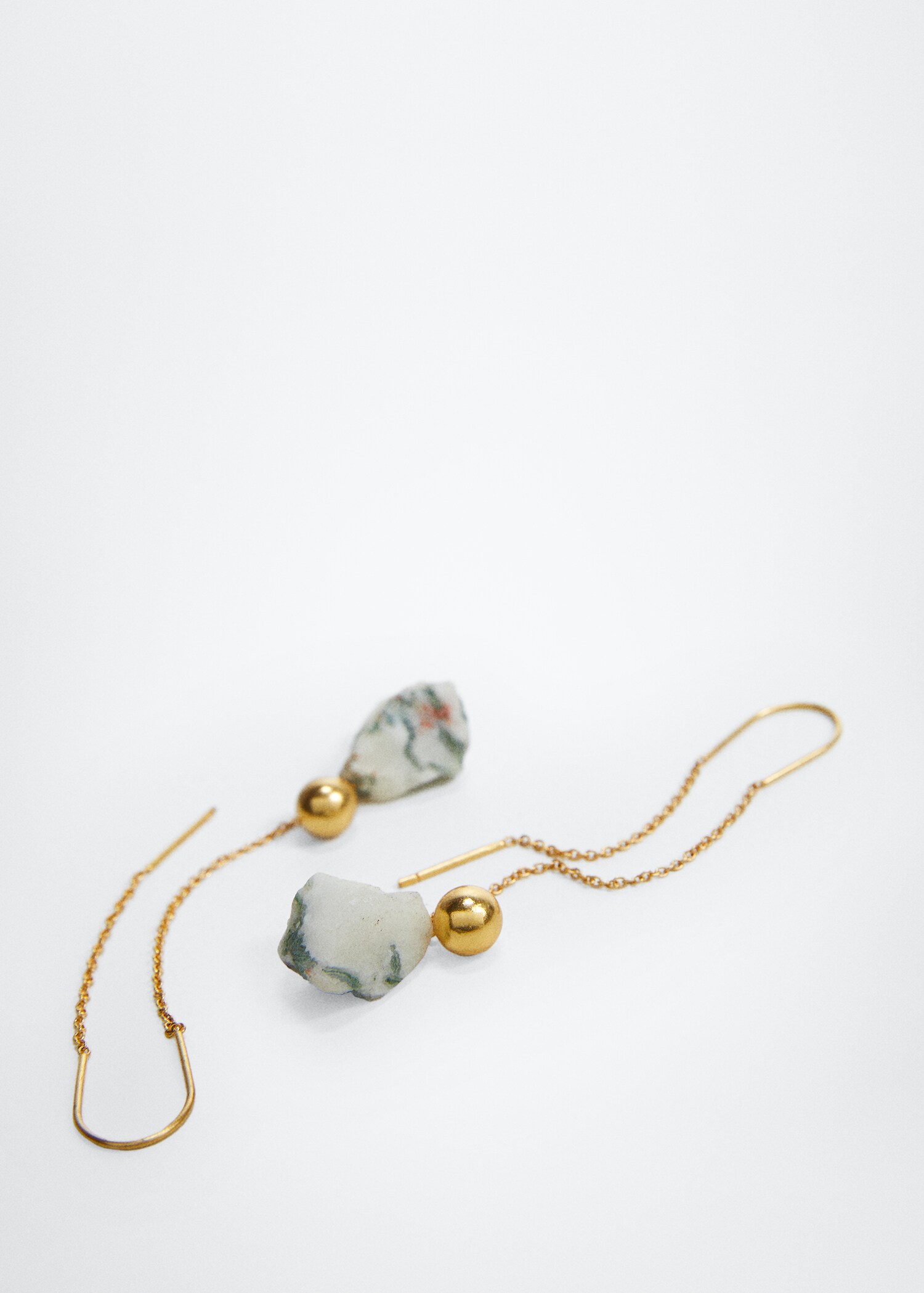 Stone thread earrings - Medium plane