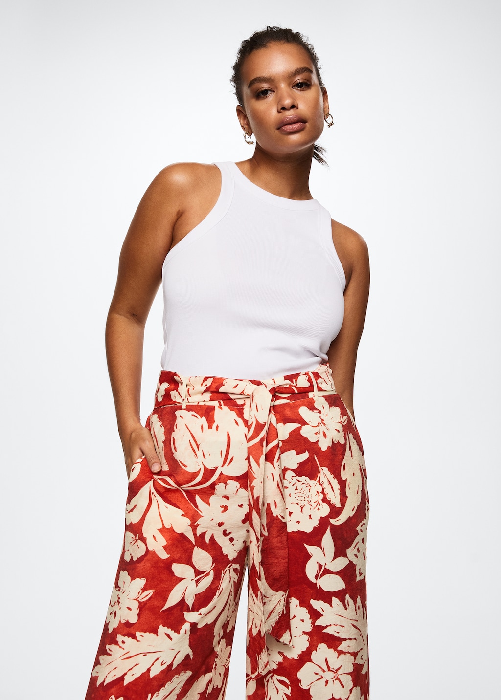 Pantalon fluide imprime Femme MANGO Tunisie