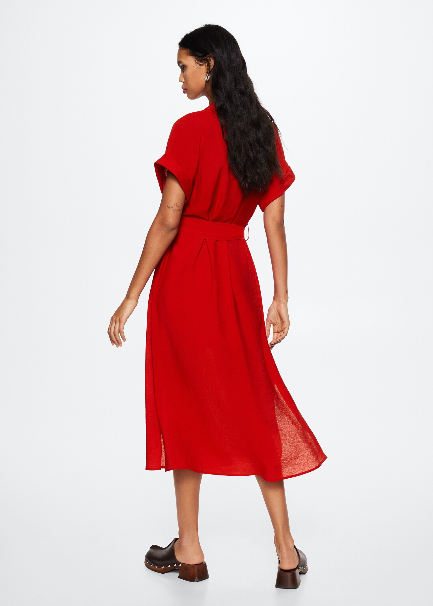 Vestido camisero cinturón - Reverso del artículo