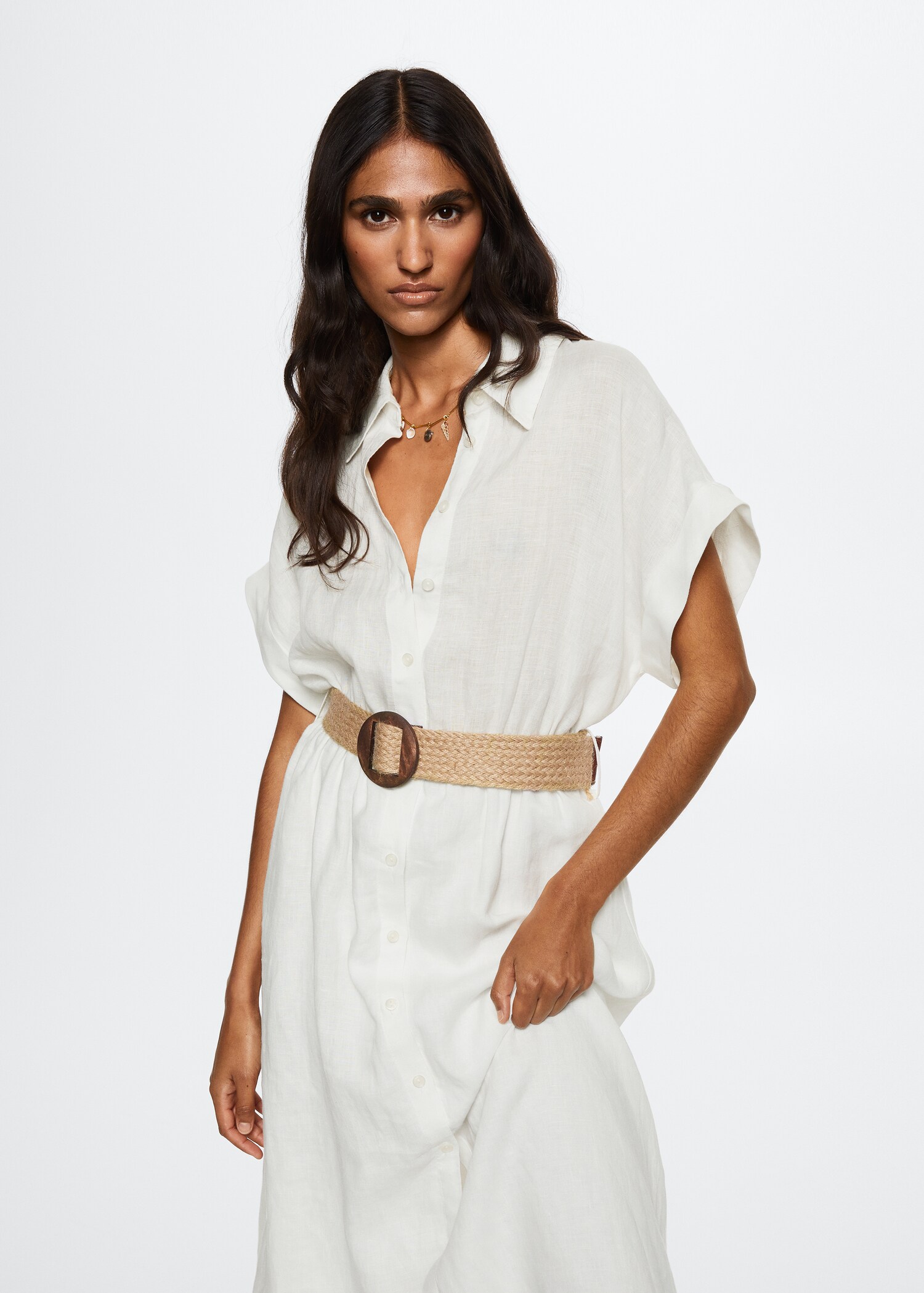 100% linen shirty dress - Medium plane