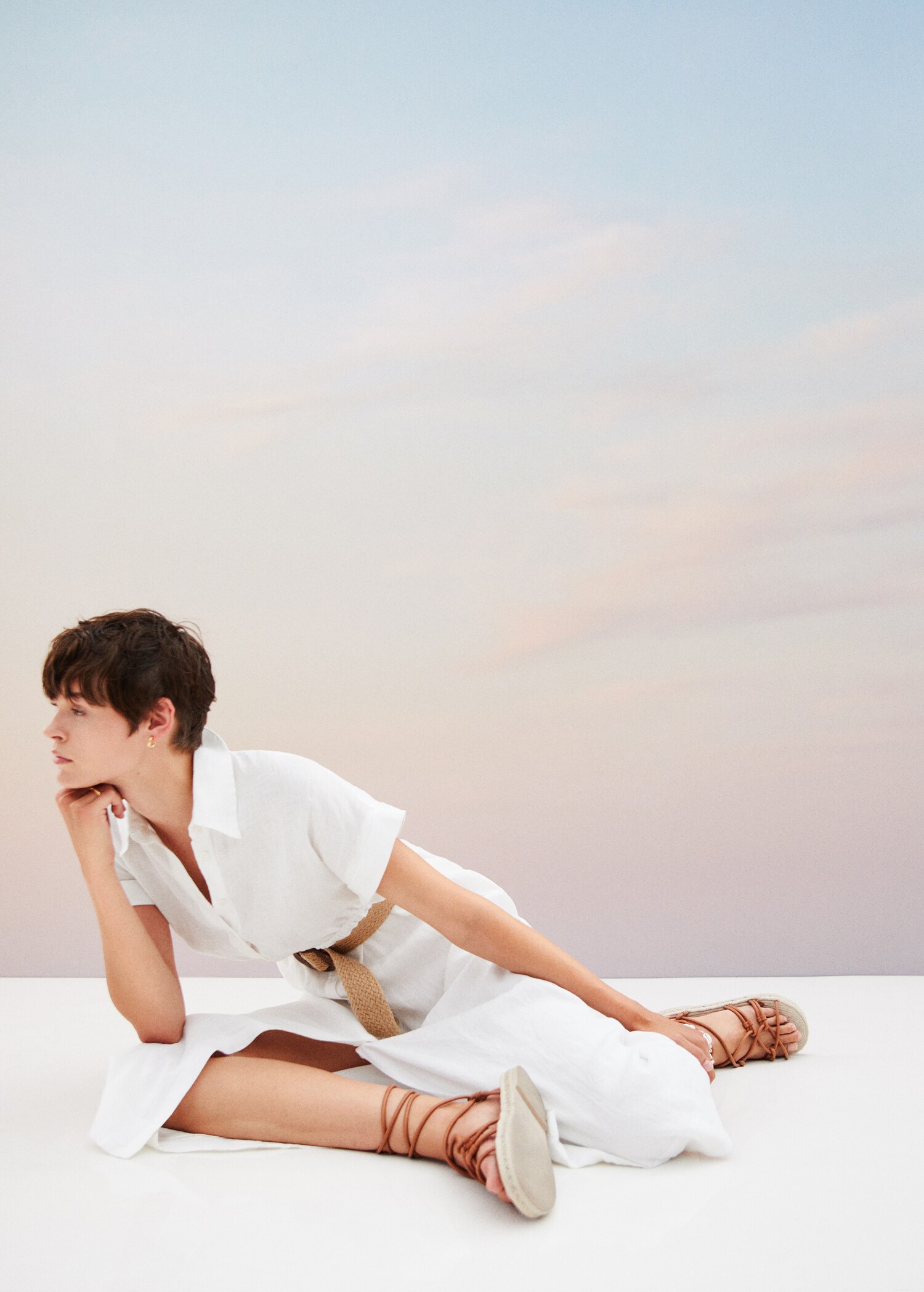 100% linen shirty dress - Details of the article 6