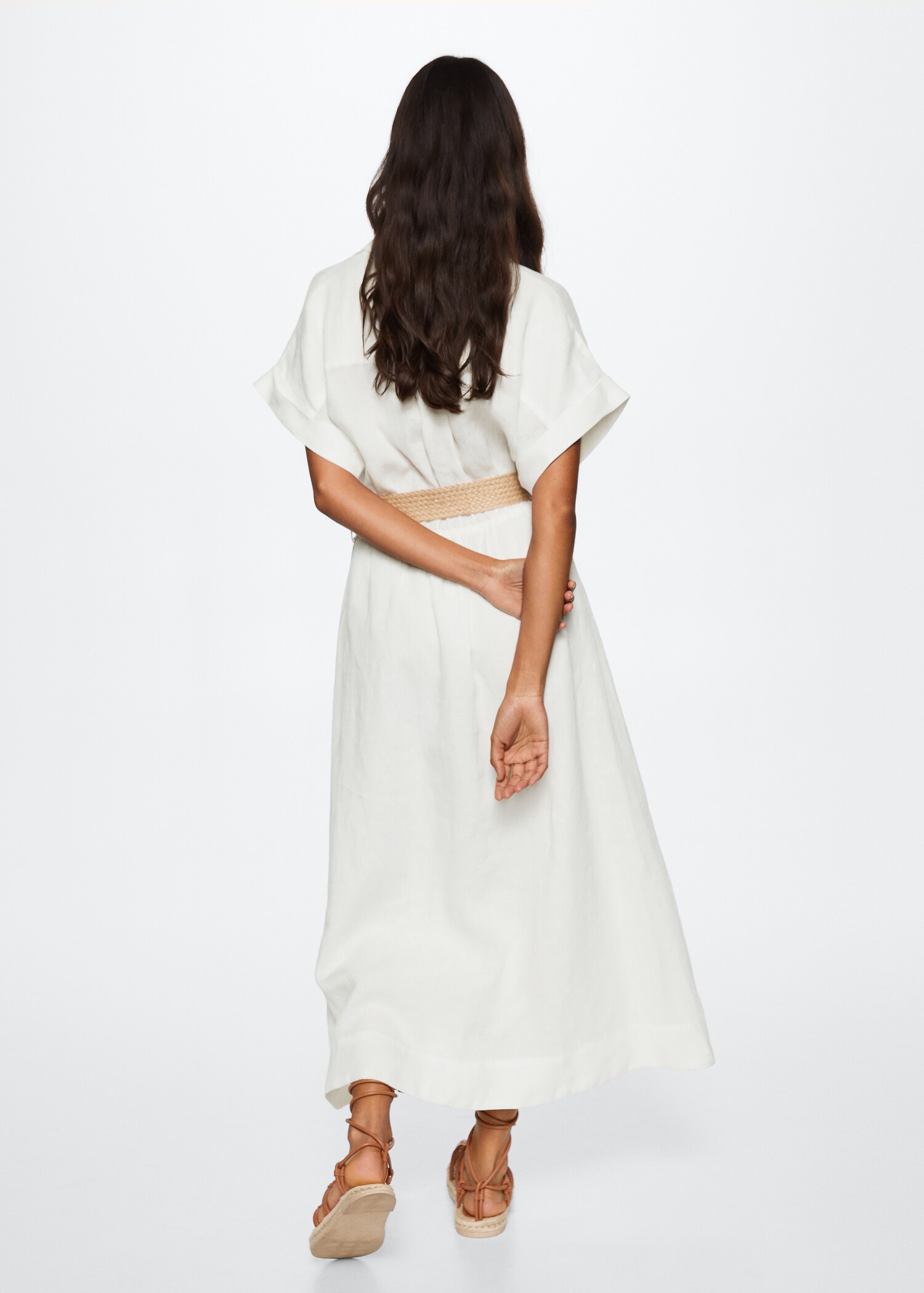100% linen shirty dress - Reverse of the article