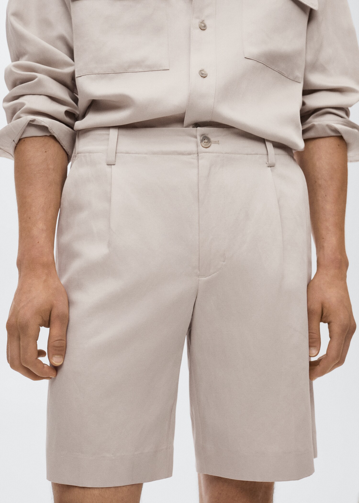 Linen lyocell Bermuda shorts - Details of the article 1