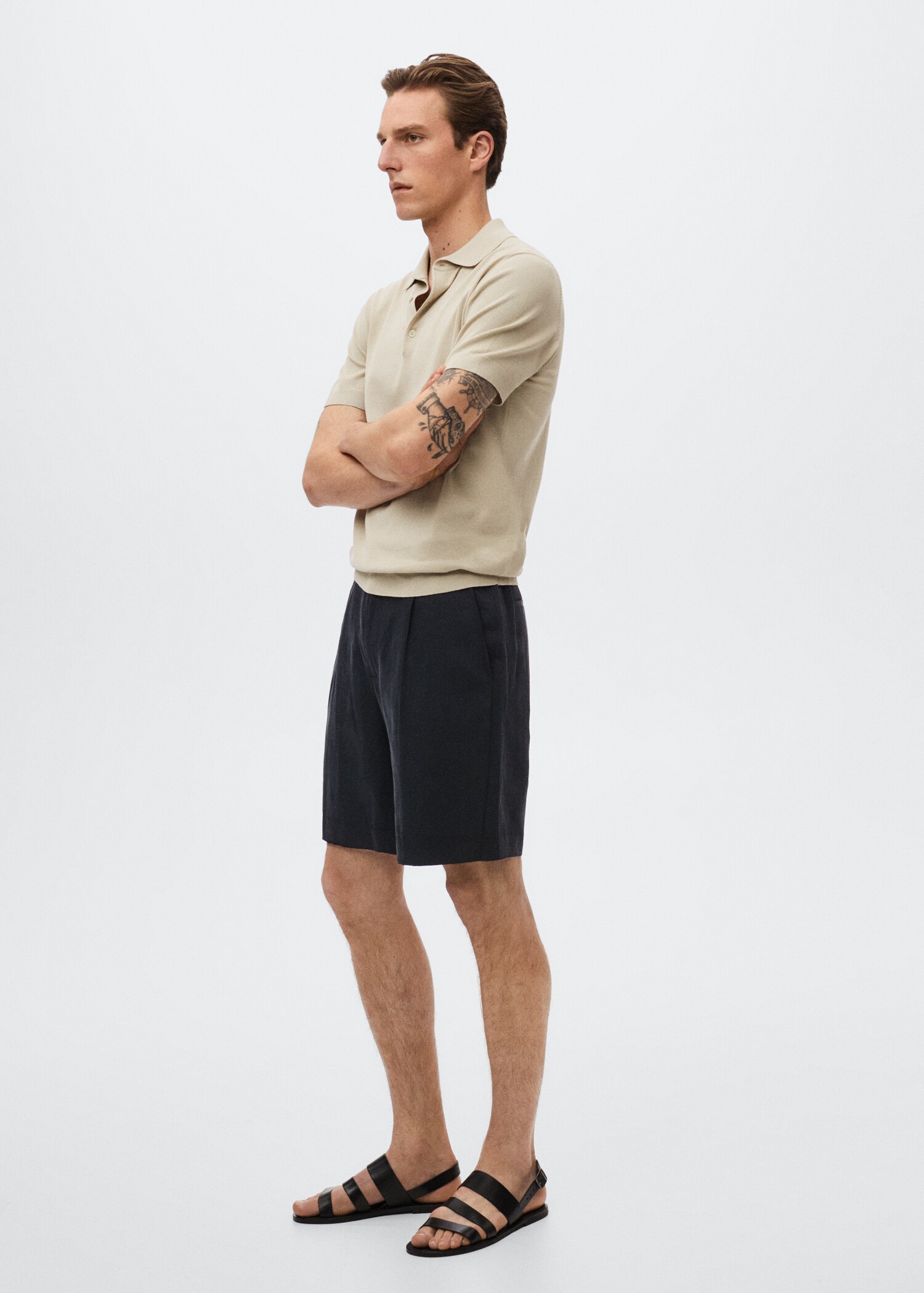 Linen lyocell Bermuda shorts - Details of the article 1