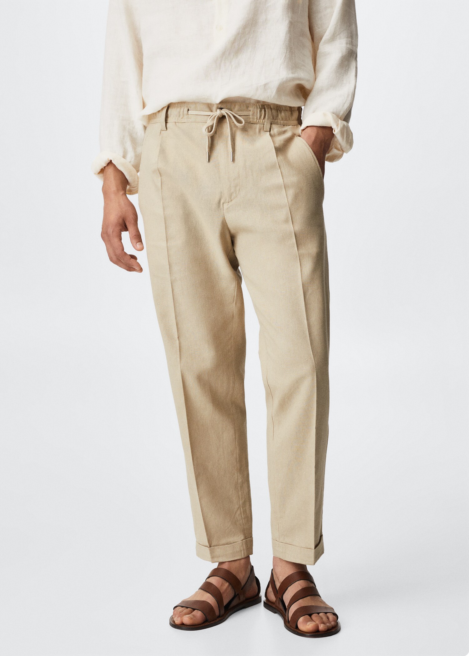 Relaxed linen trousers - Medium plane