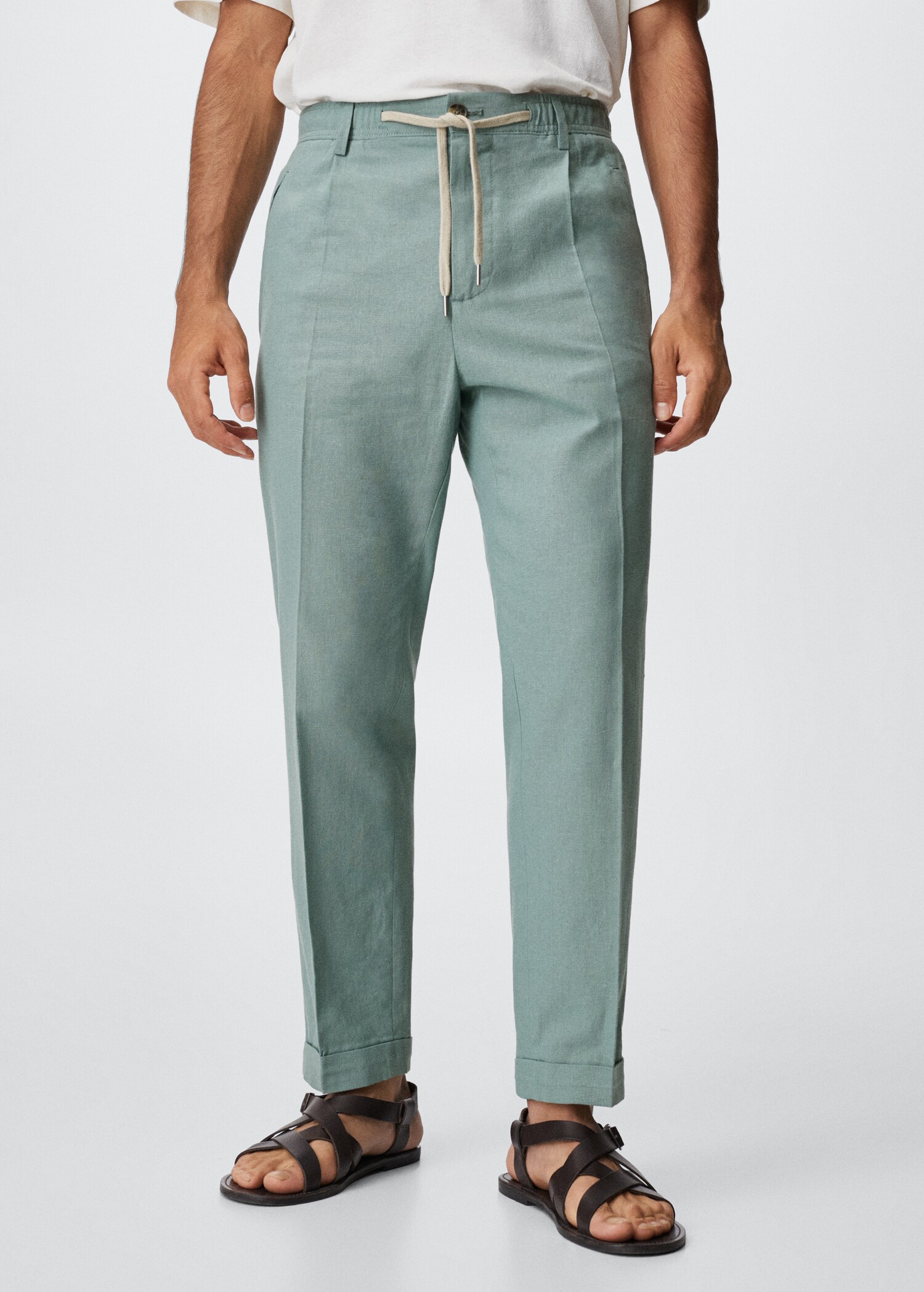 Linnen relaxed broek - Middenvlak